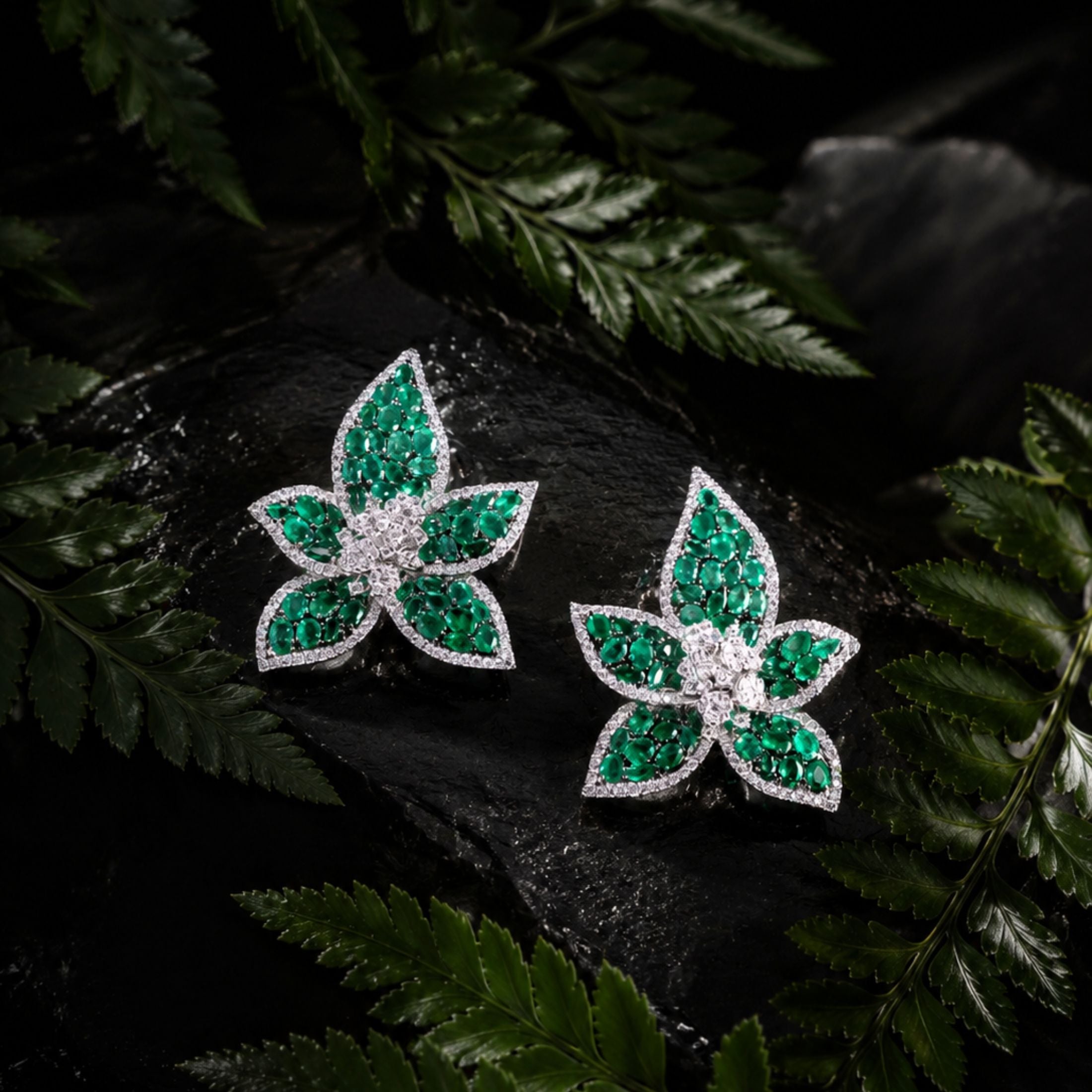 Elysian Glamour 16.73 Carat Diamond Earrings in 18K White Gold