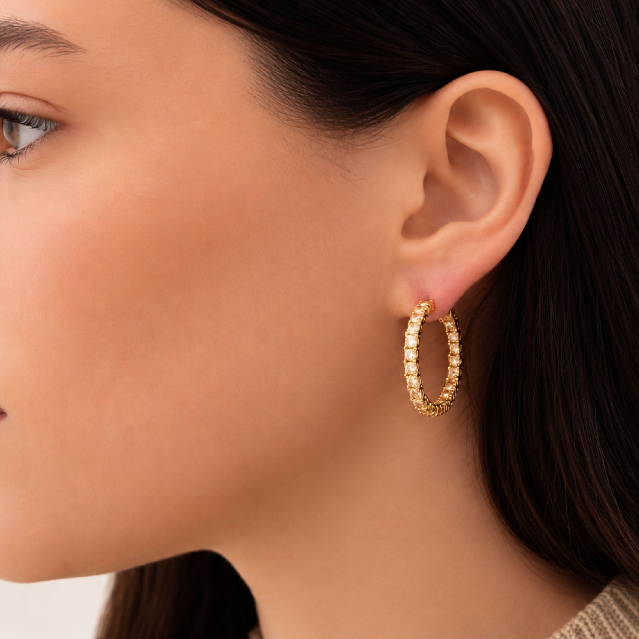 Emberelle 8.09 Carat Yellow Diamond Hoop Earrings in 18K Gold