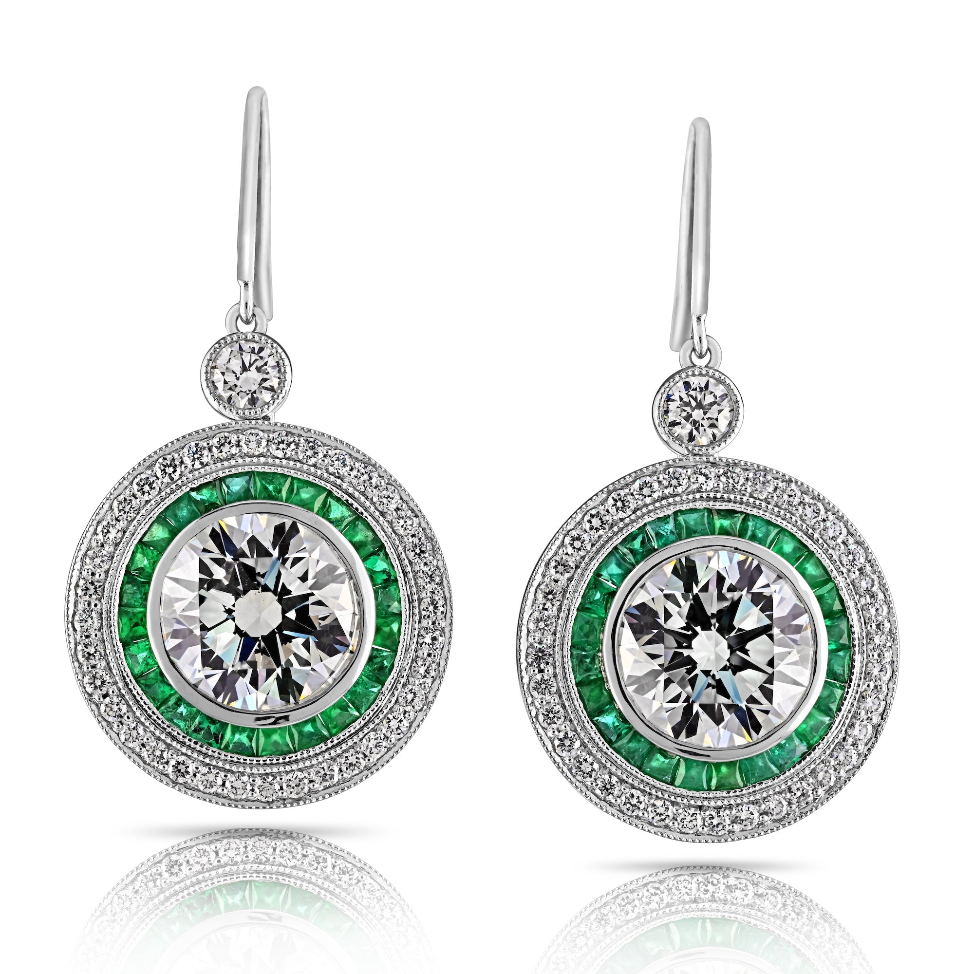 'Emerald Serenity' Diamond Earrings, 3 CT Each Leviev Earrings Earrings 'Emerald Serenity' Diamond Earrings, 3 CT Each Leviev Earrings Earrings