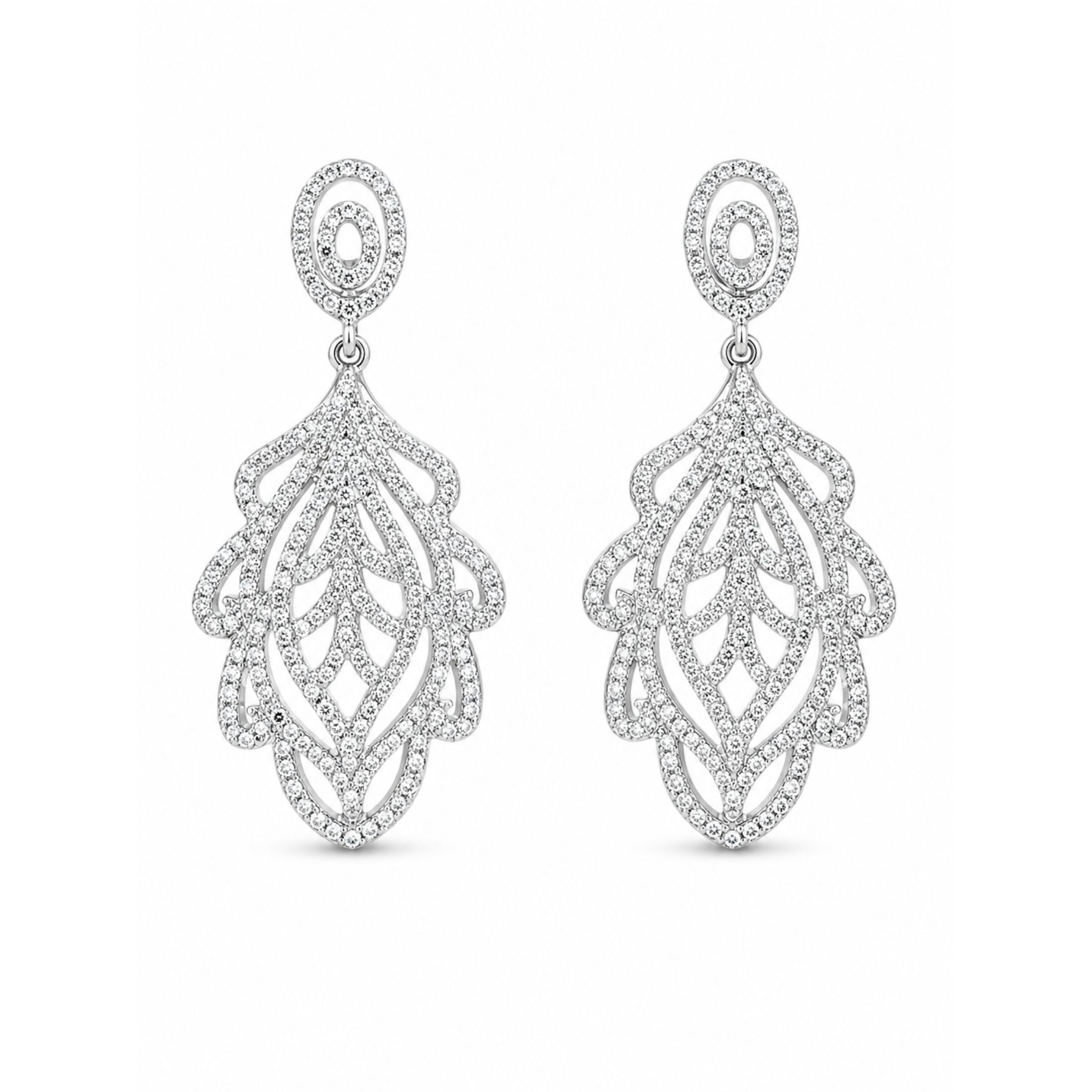Evershade 1.95 Carat Diamond Drop Earring in 18K White Gold