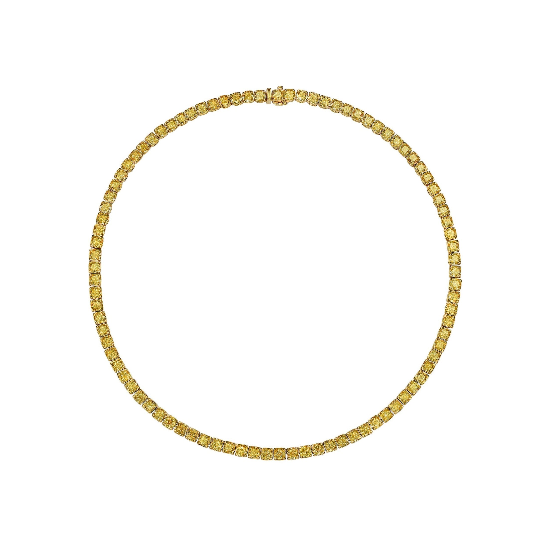 Fancy Intense Yellow Tennis Necklace, 36 CT Leviev Necklaces Necklaces Leviev 