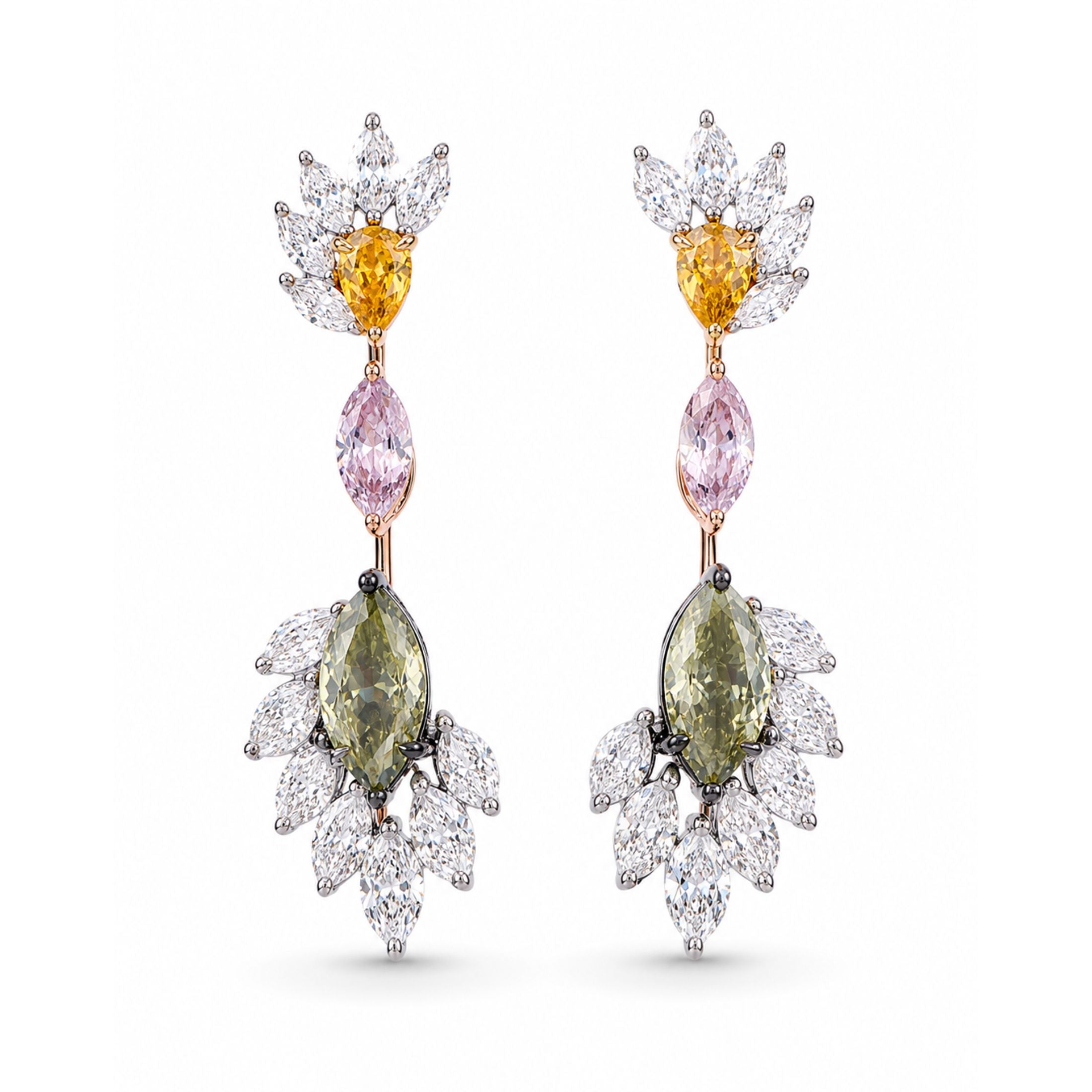 Faraglioni Bloom 3.47 Carat Diamond Drop Earrings in 18K White Gold