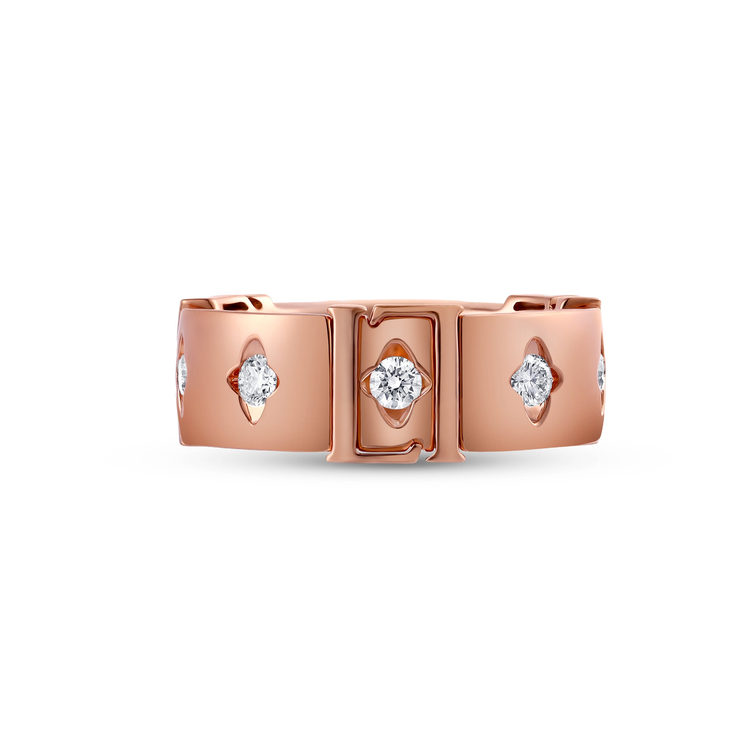 Filigree Lattice Diamond Ring in 18K Rose Gold