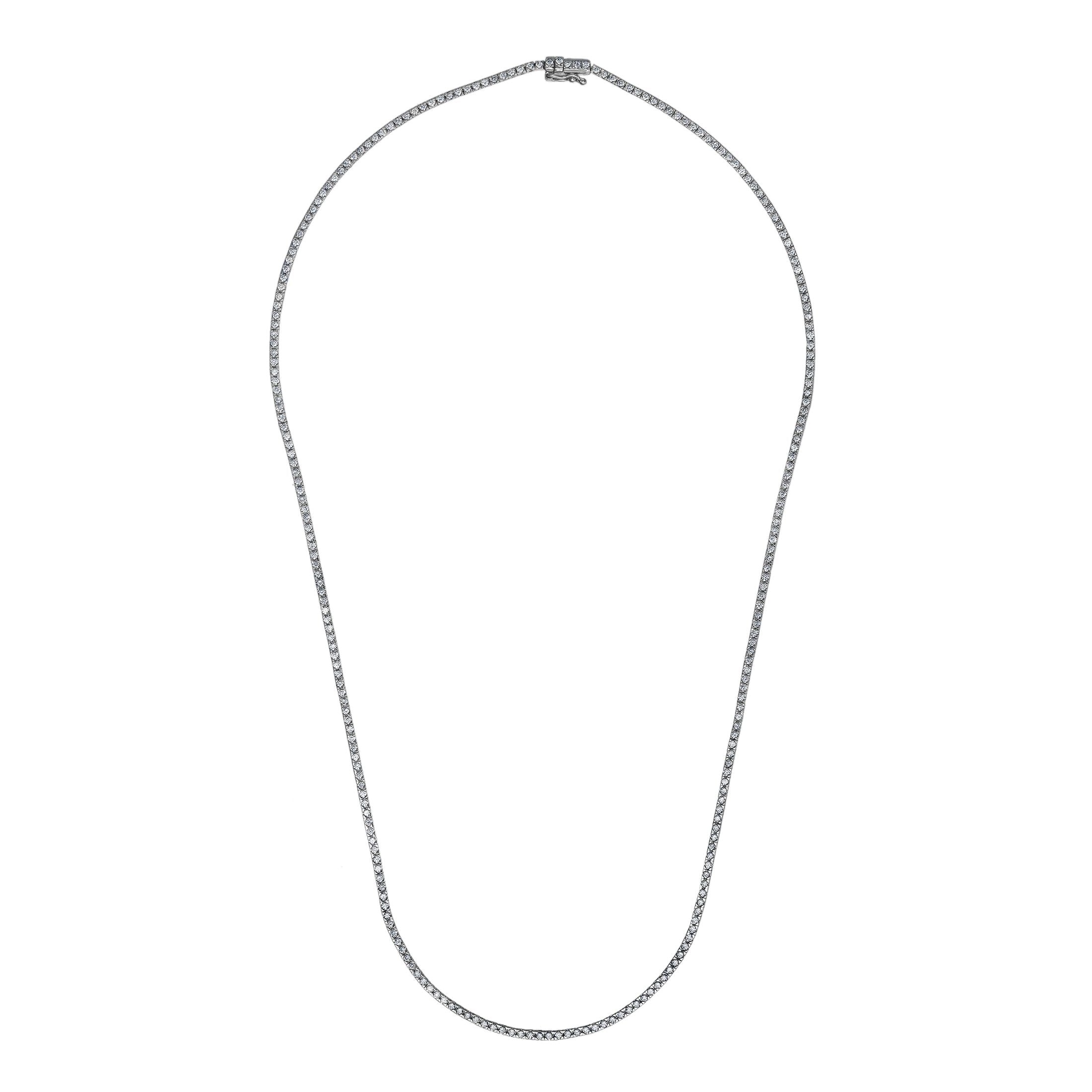 Filo di Luce 2.50 Carat Diamond Riviera Necklace in 18K White Gold