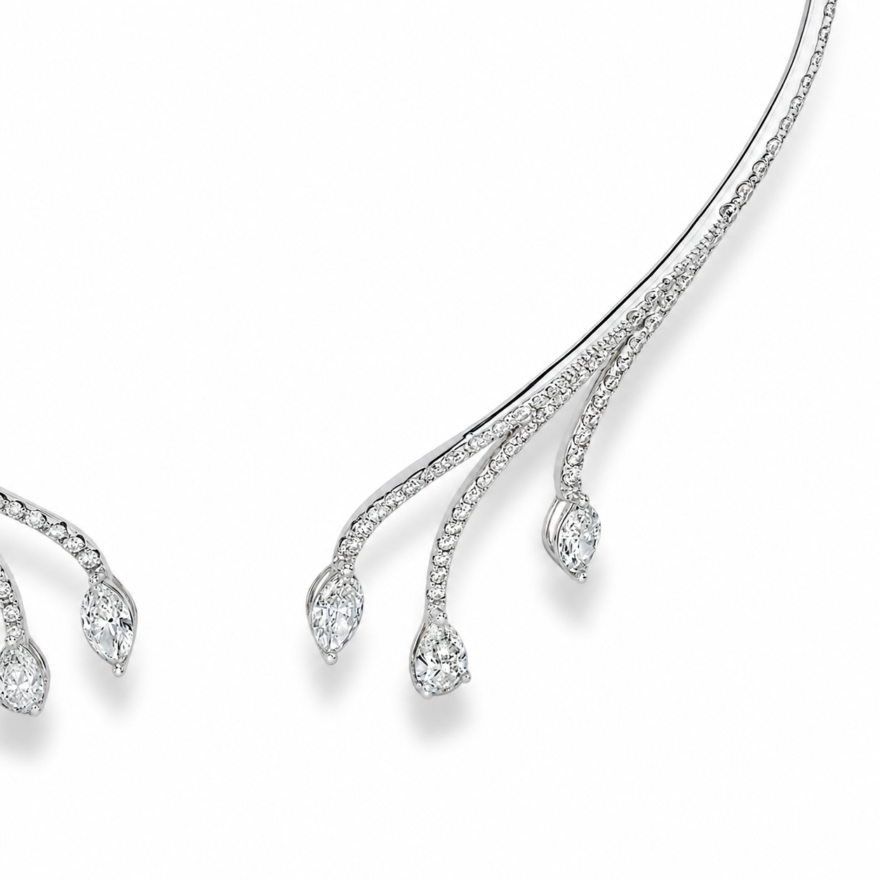 Fleur Collar 4.87 Carat Diamond Necklace in 18K White Gold