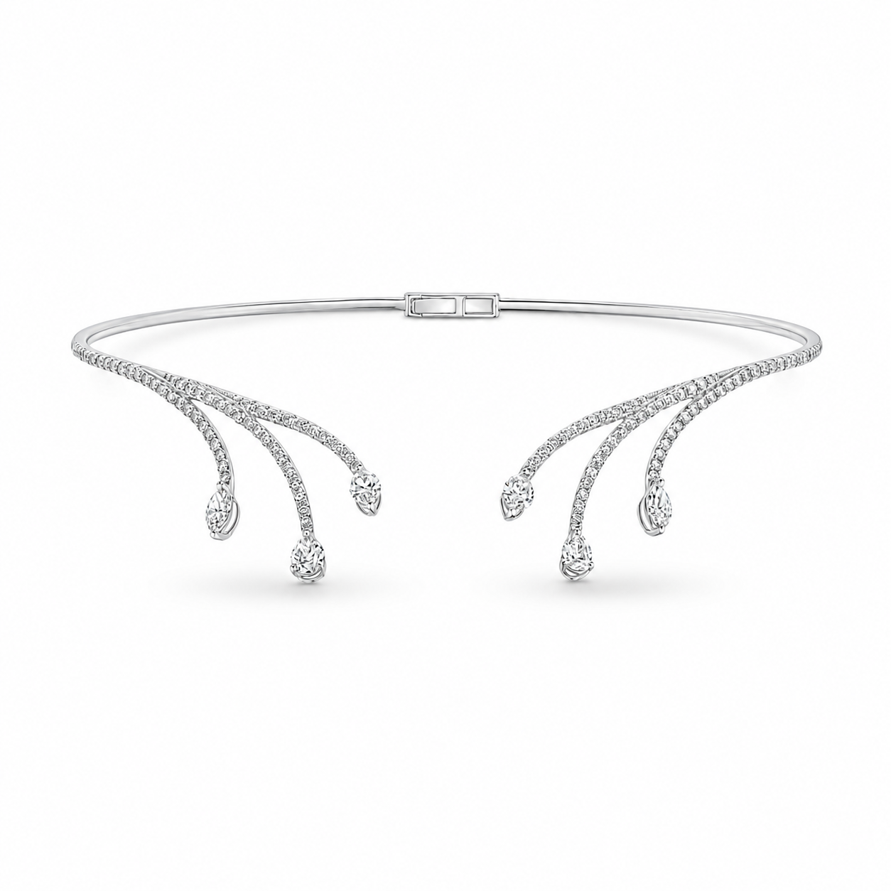 Fleur Collar 4.87 Carat Diamond Necklace in 18K White Gold