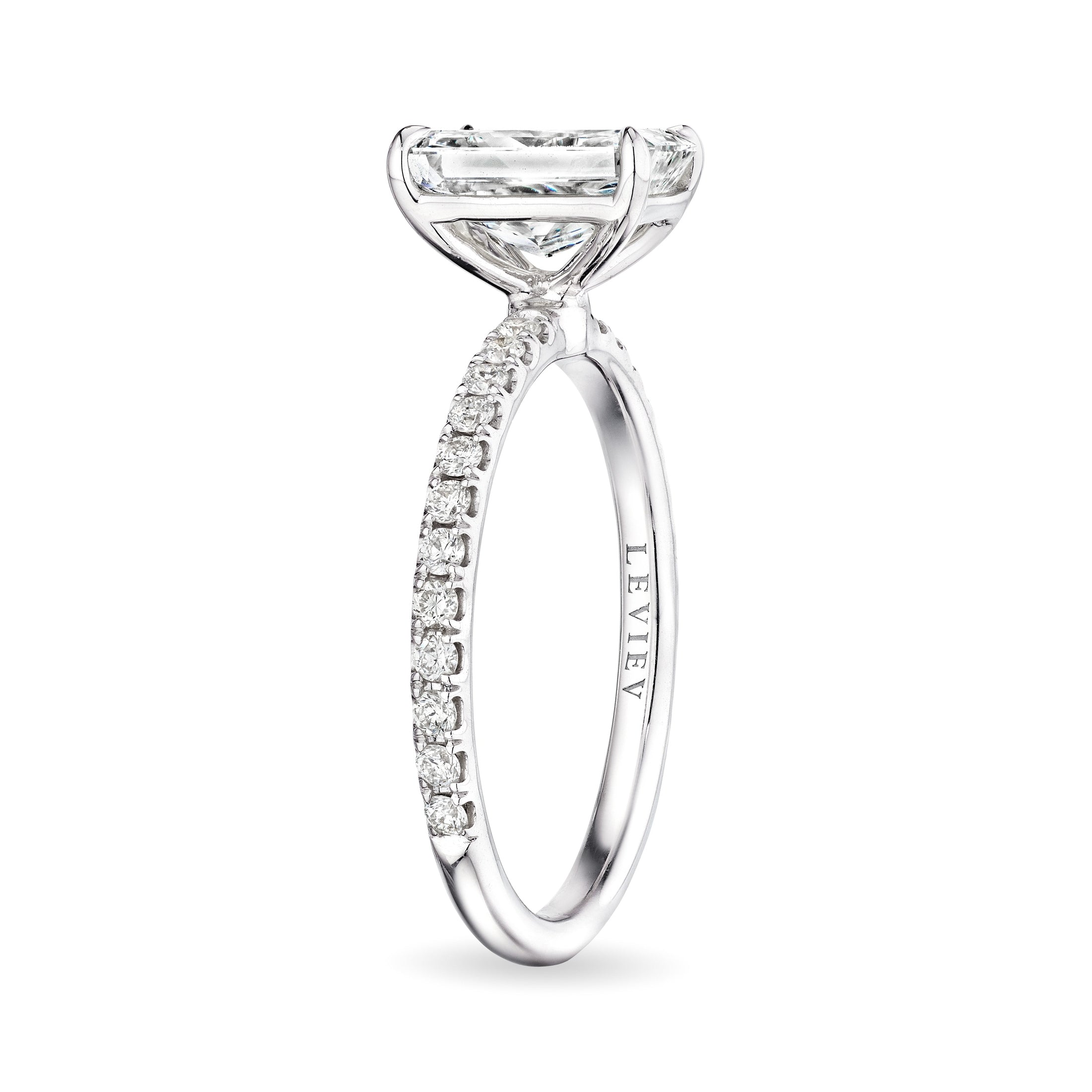 Flynn 1.83 Carat Radiant Cut Diamond Solitaire Ring in 18K White Gold Leviev Rings Leviev, Leviev Signature, Rings, Signature Leviev 