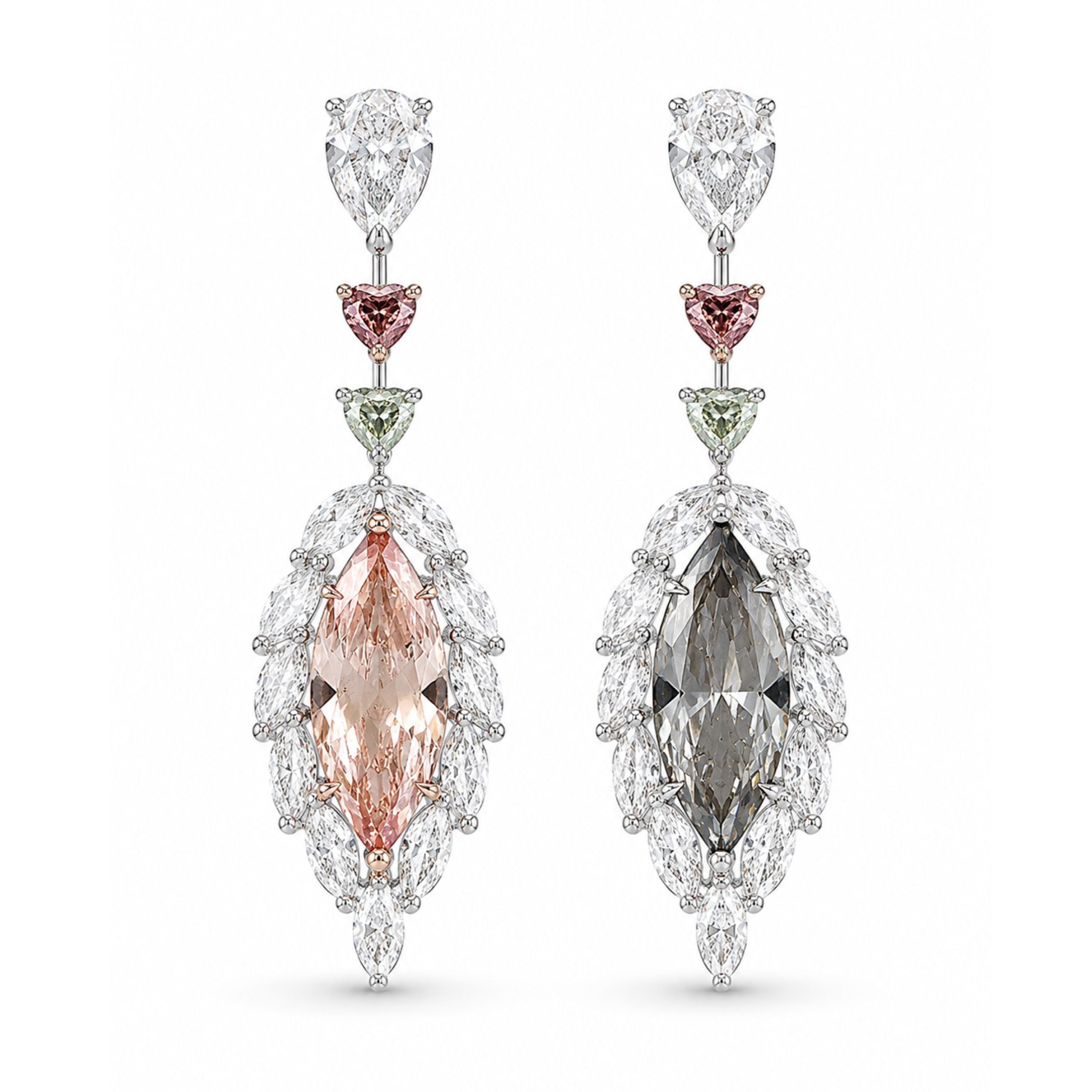Giardini Sospesi 6.24 Carat Diamond Drop Earrings in 18K White Gold