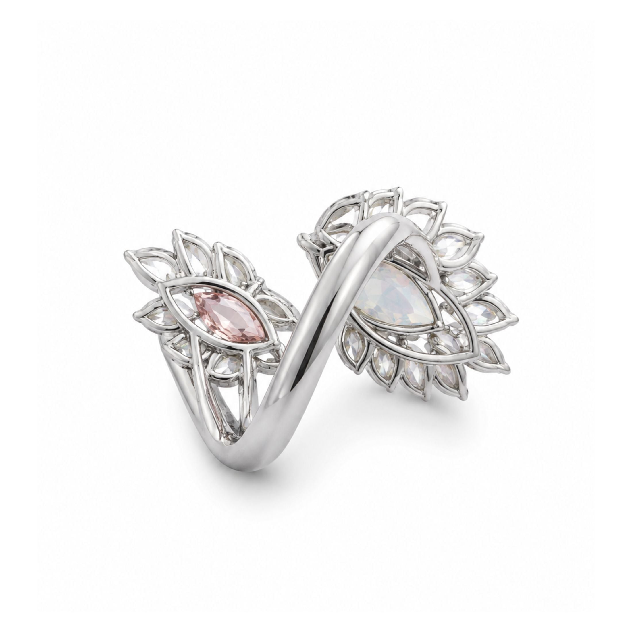 Giardini di Augusto 5.01 Carat Marquise Diamond Bypass Ring in 18K White Gold