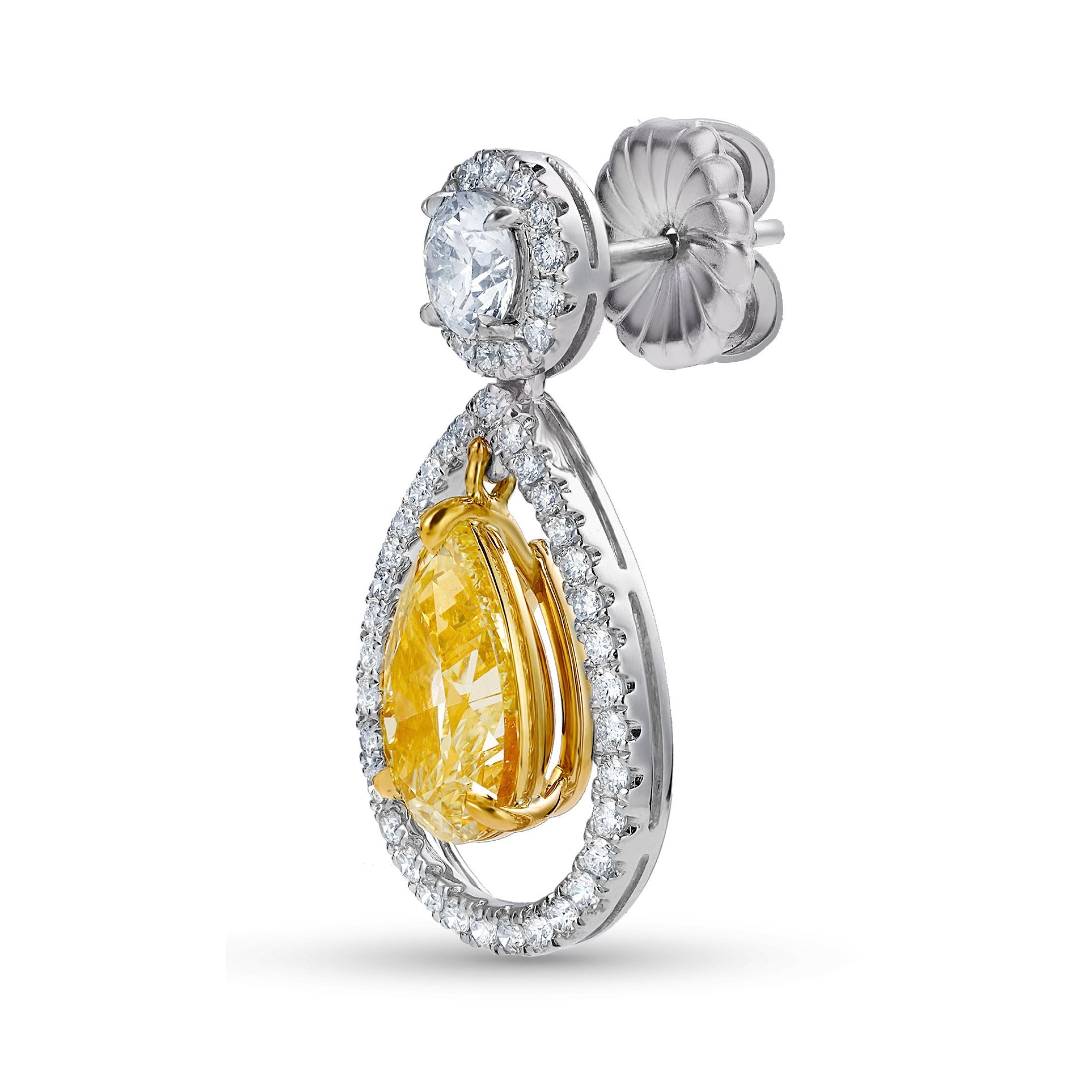 Gilded Drop 7.34 Carat Diamond Earrings in 18K Gold