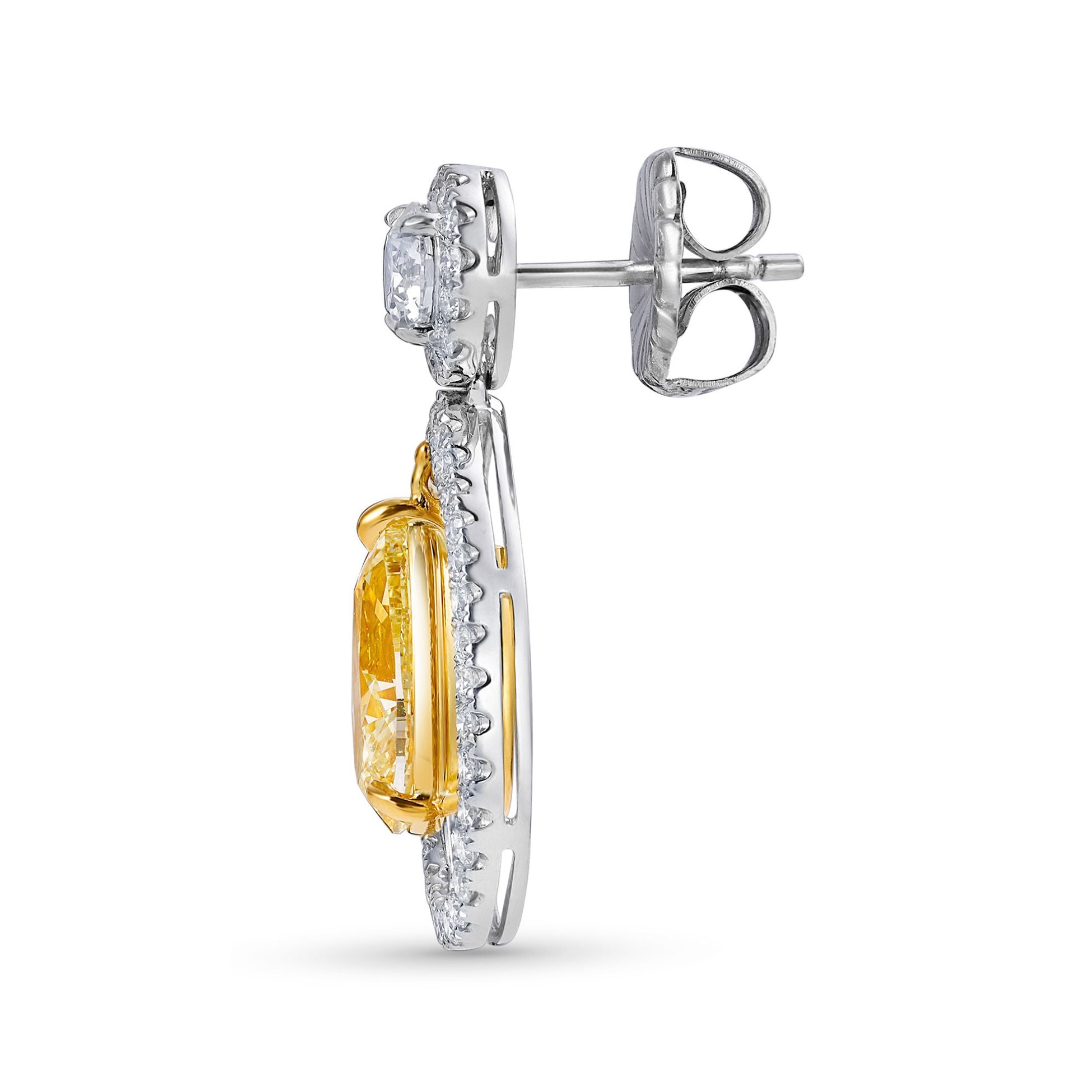 Gilded Drop 7.34 Carat Diamond Earrings in 18K Gold