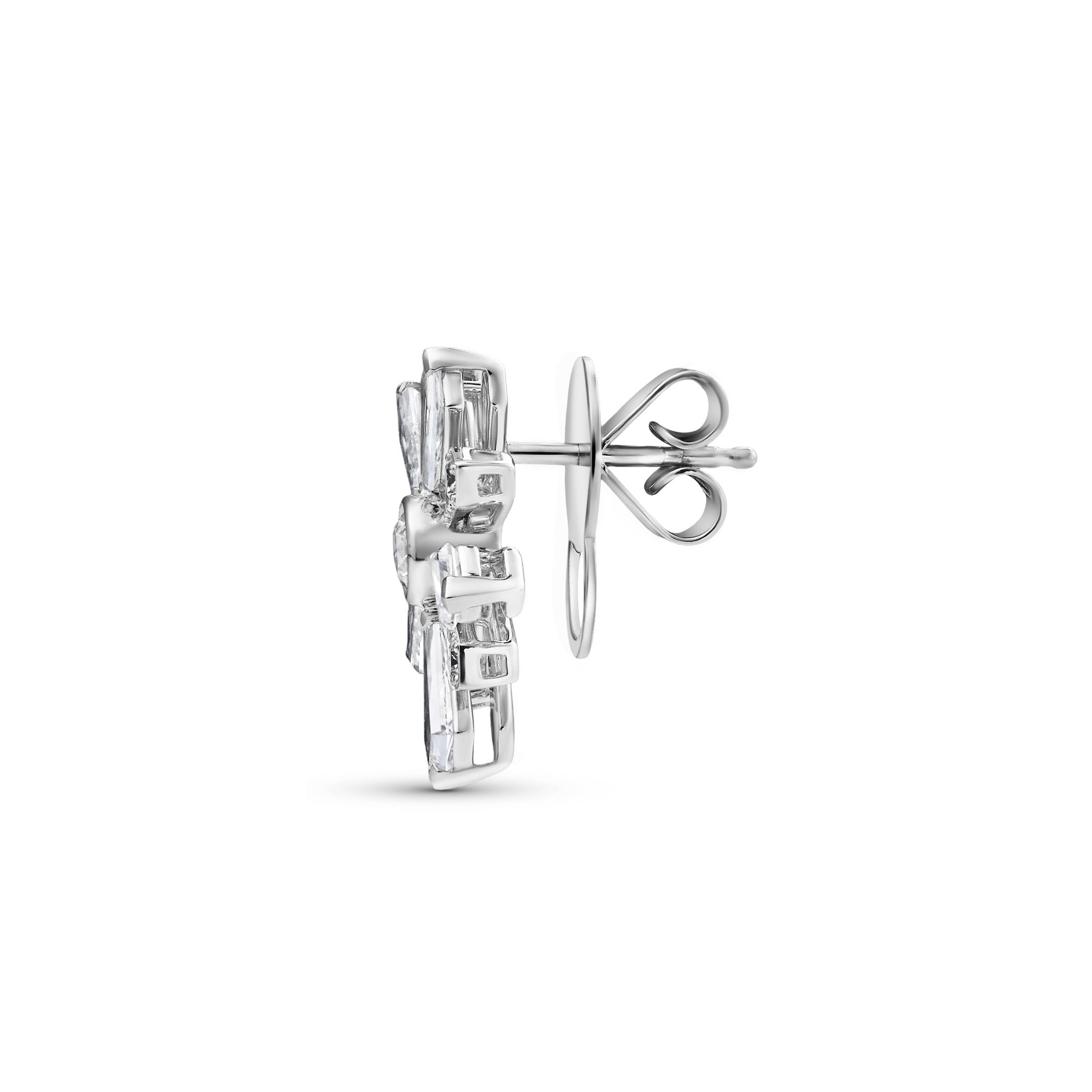 Glacial 3.13 Carat Diamond Stud Earrings in 18K White Gold