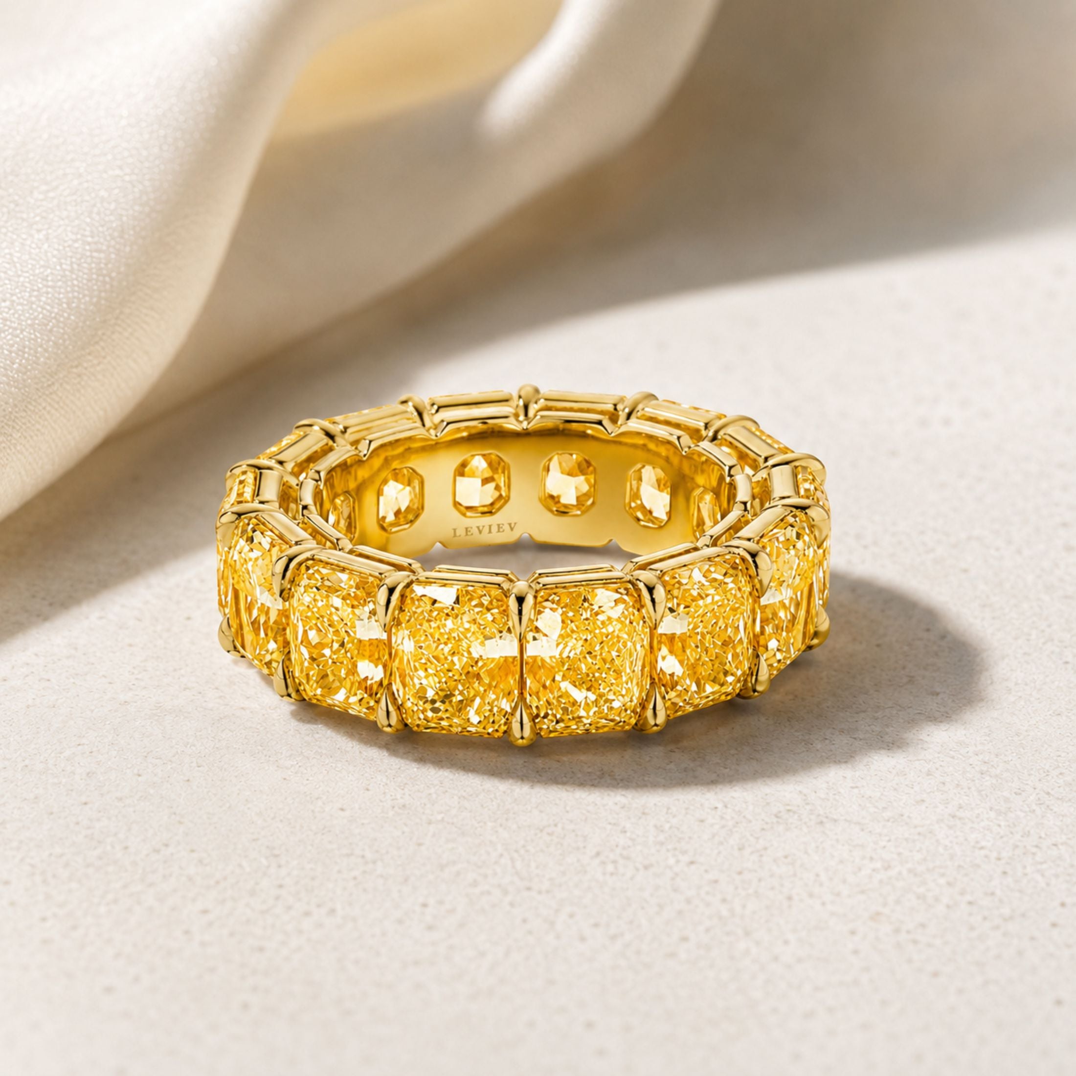 Golden Aura 14.69 Carat Yellow Diamond Ring in 18K Gold