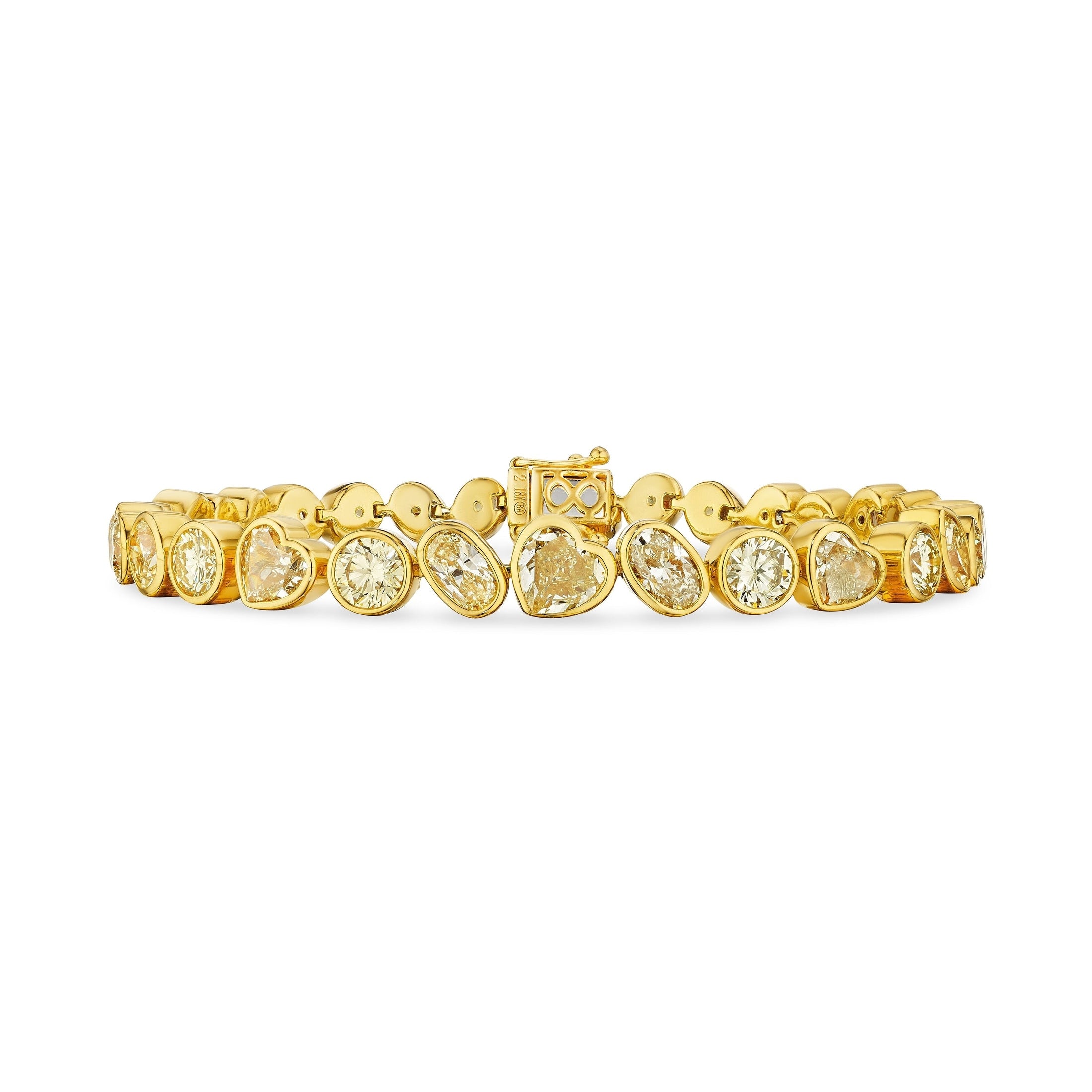 Golden Hearts 12.84 Carat Diamond Tennis Bracelet in 18K Gold Leviev Bracelets Bracelet, Bracelets Leviev 
