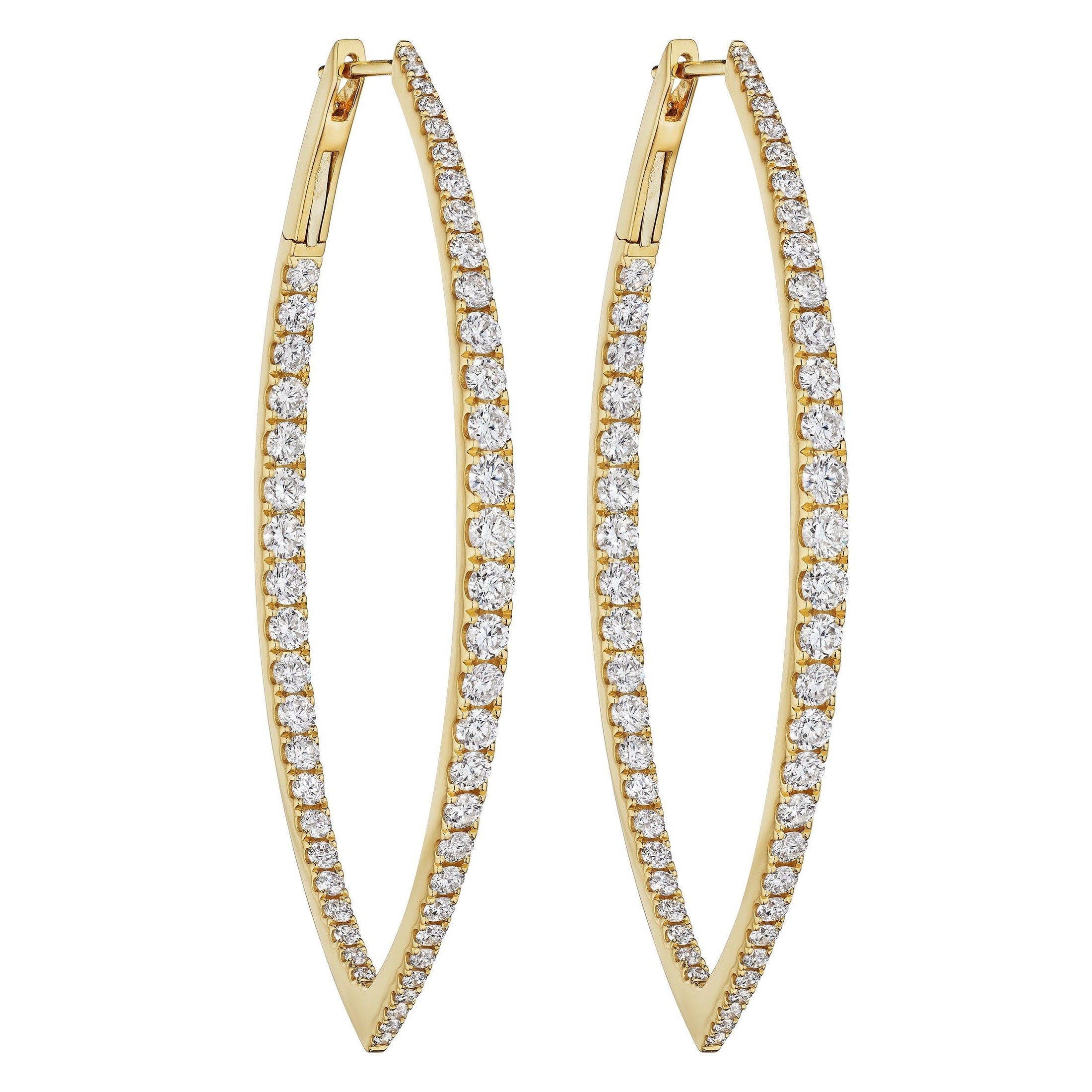 'Golden V' Diamond Hoop Earrings, 2.6 CT Leviev Earrings Earrings 'Golden V' Diamond Hoop Earrings, 2.6 CT Leviev Earrings Earrings