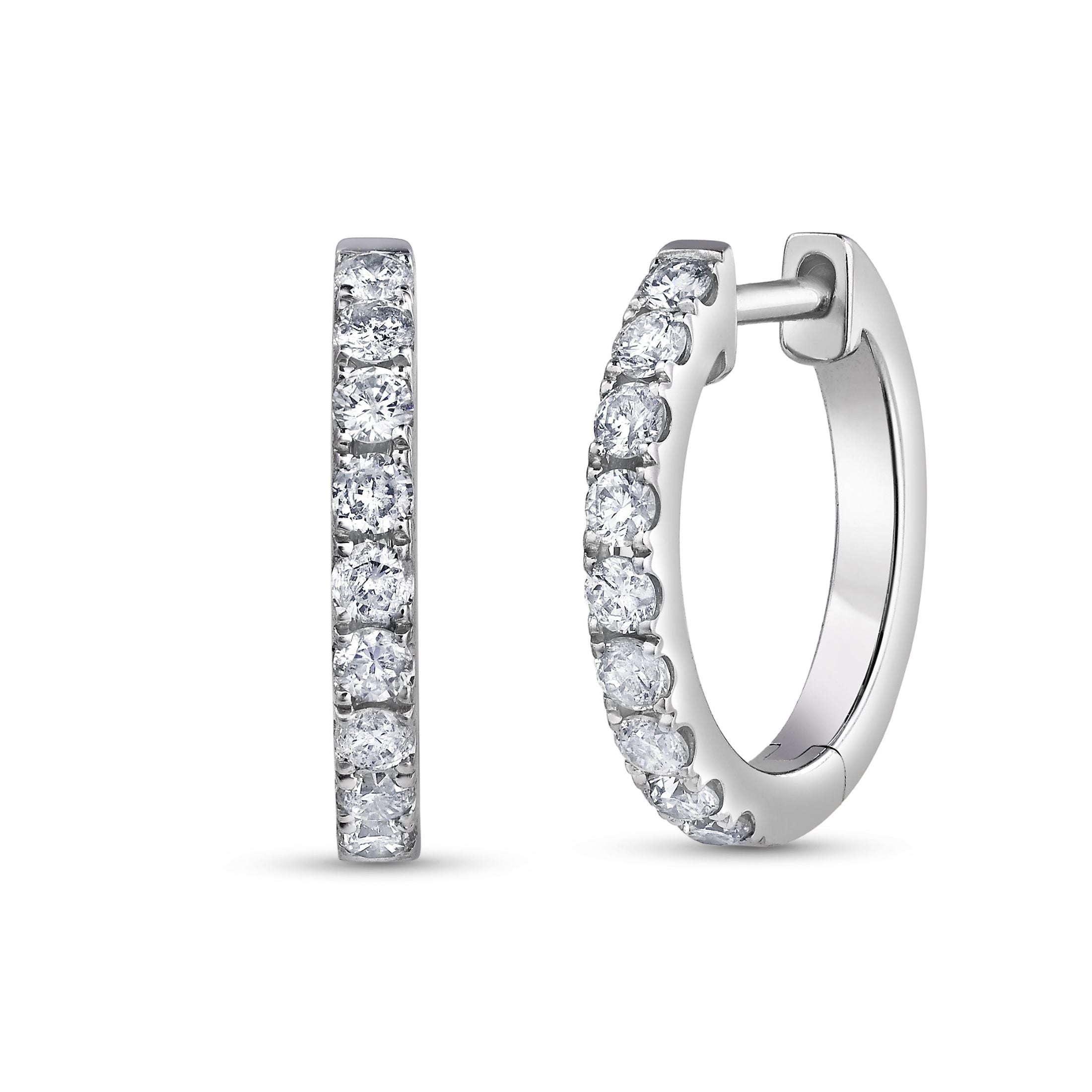 Hazel 0.26 Carat Diamond Hoop Earrings in 18K White Gold