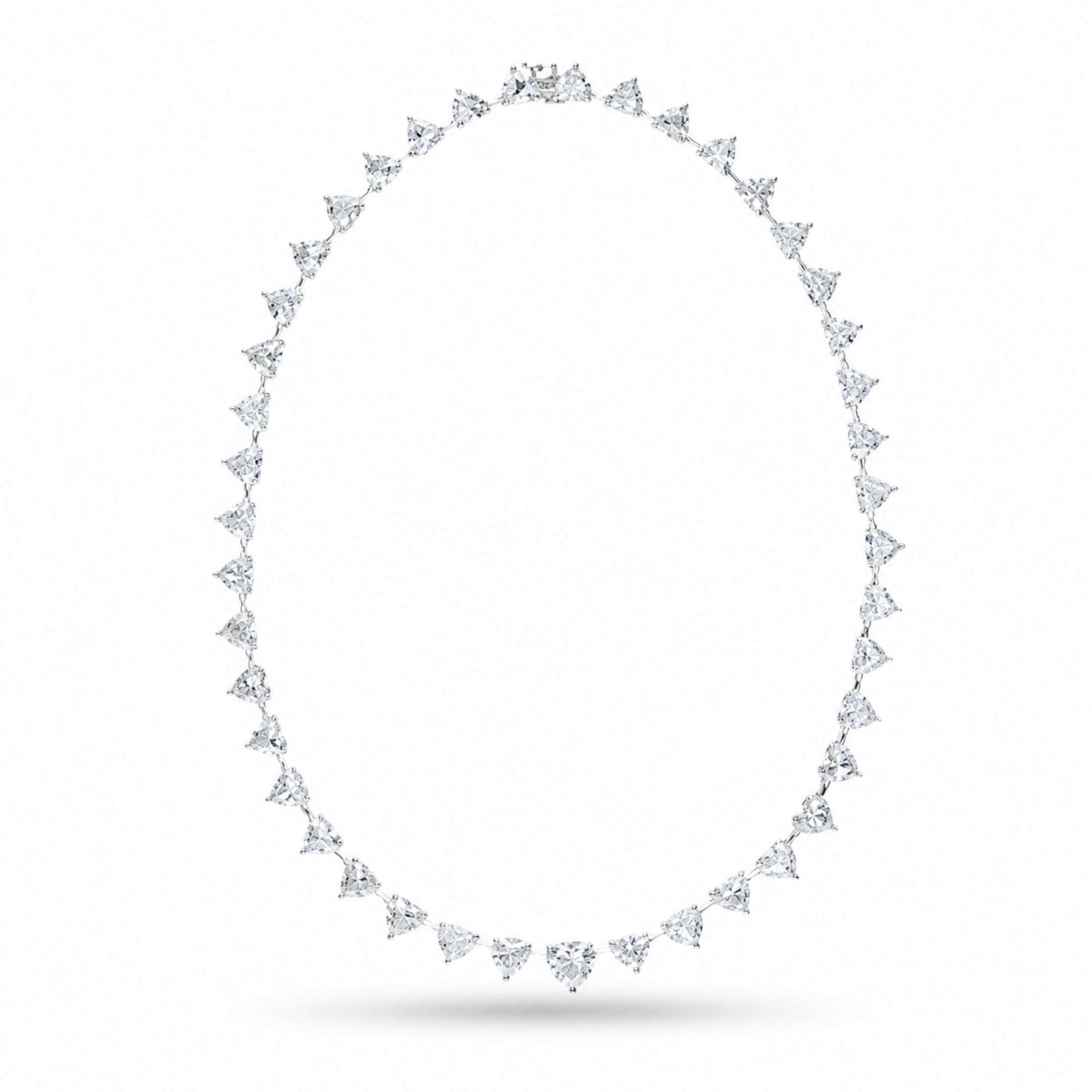 Heart Cascade 65.20 CT Diamond Rivière Necklace