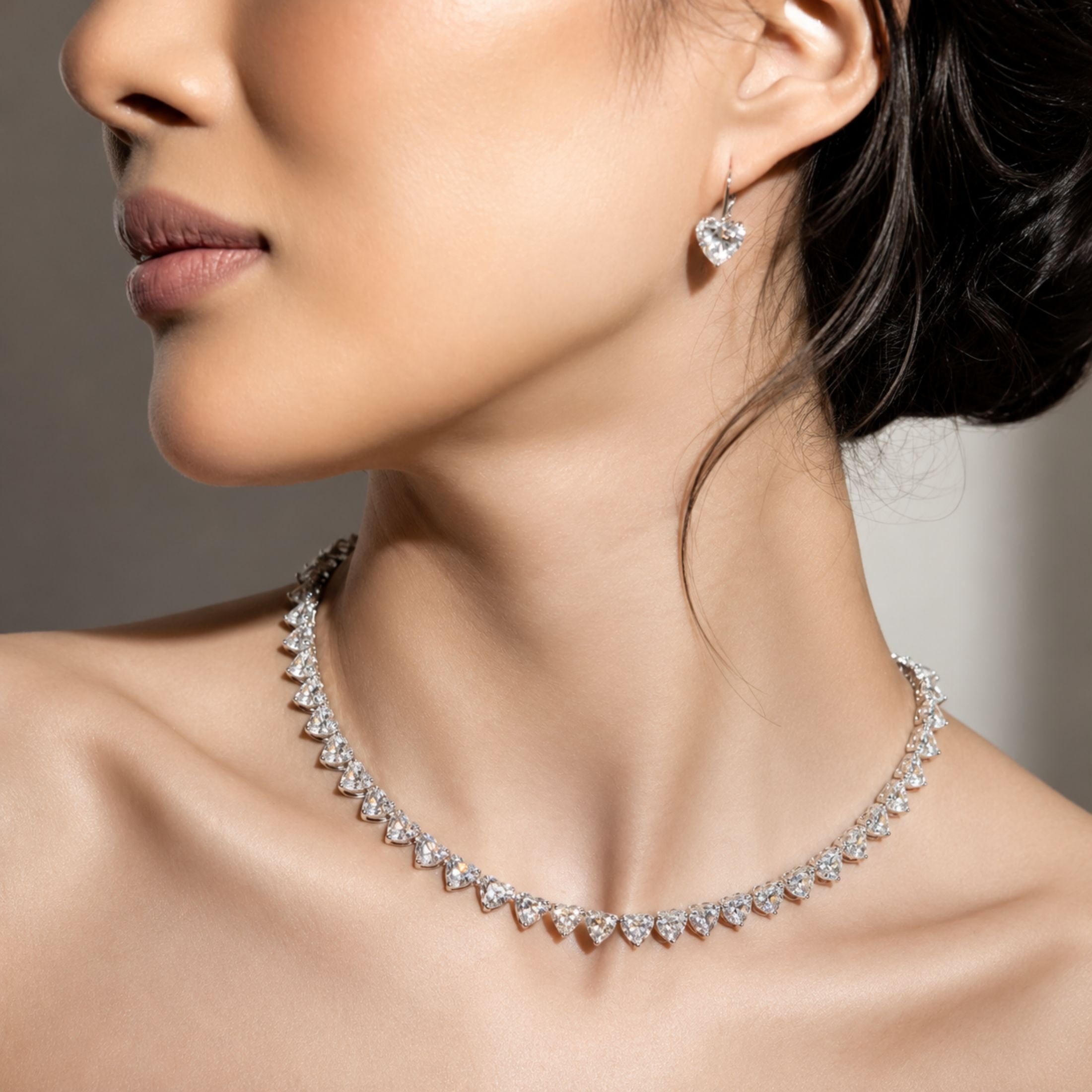 Heart Cascade 65.20 CT Diamond Rivière Necklace