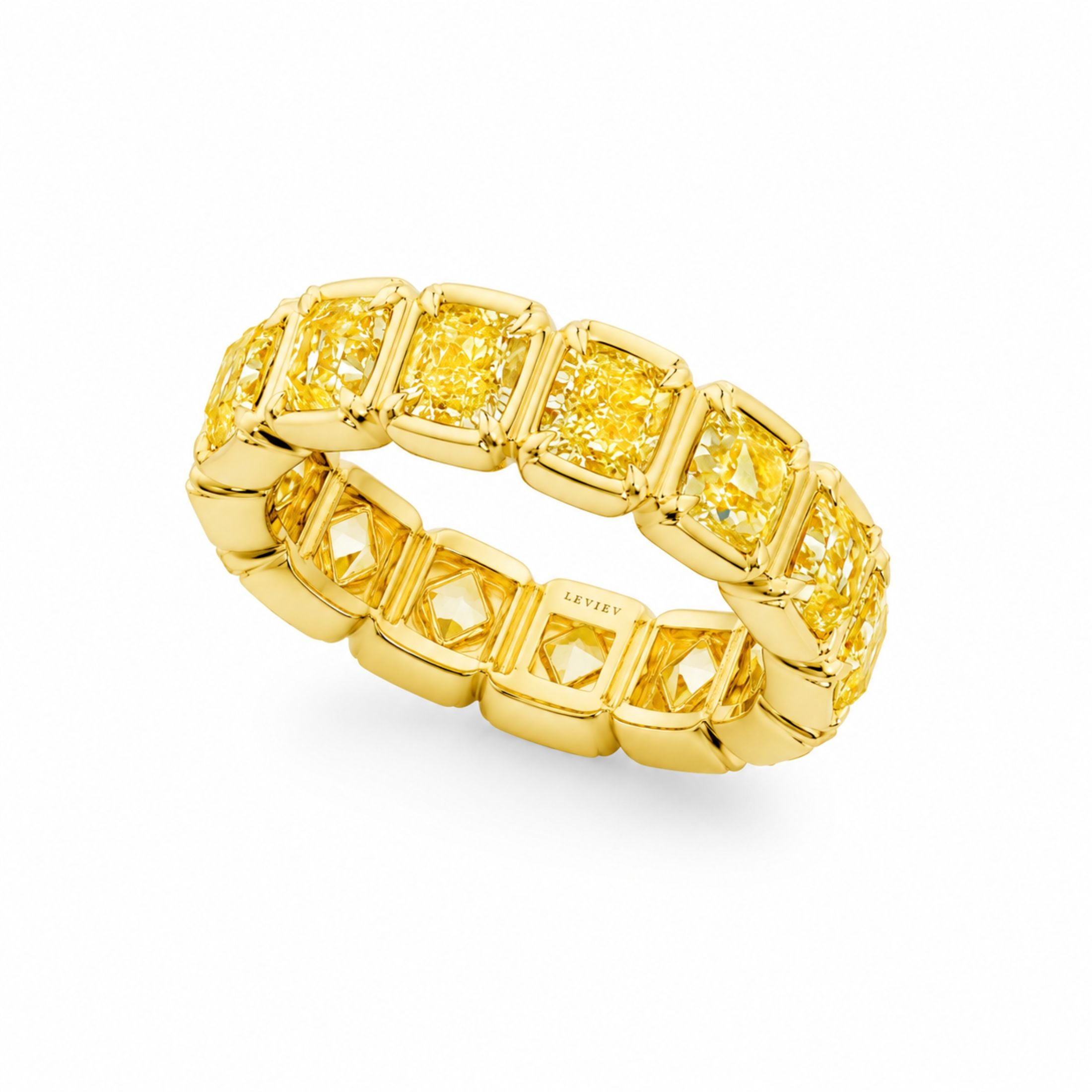Helsi 5.84 Carat Yellow Diamond Eternity Ring in 18K Gold