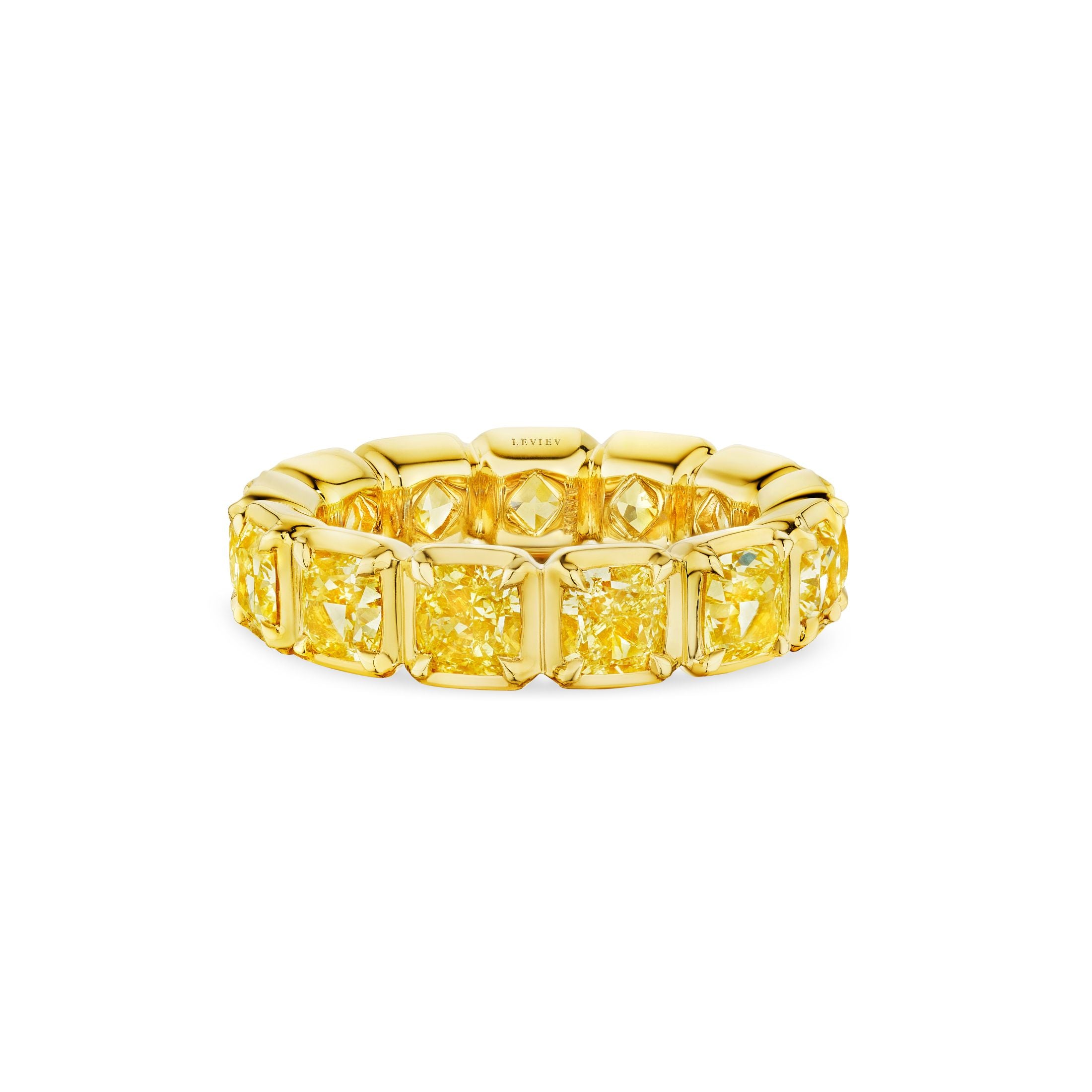 Helsi 5.84 Carat Yellow Diamond Eternity Ring in 18K Gold
