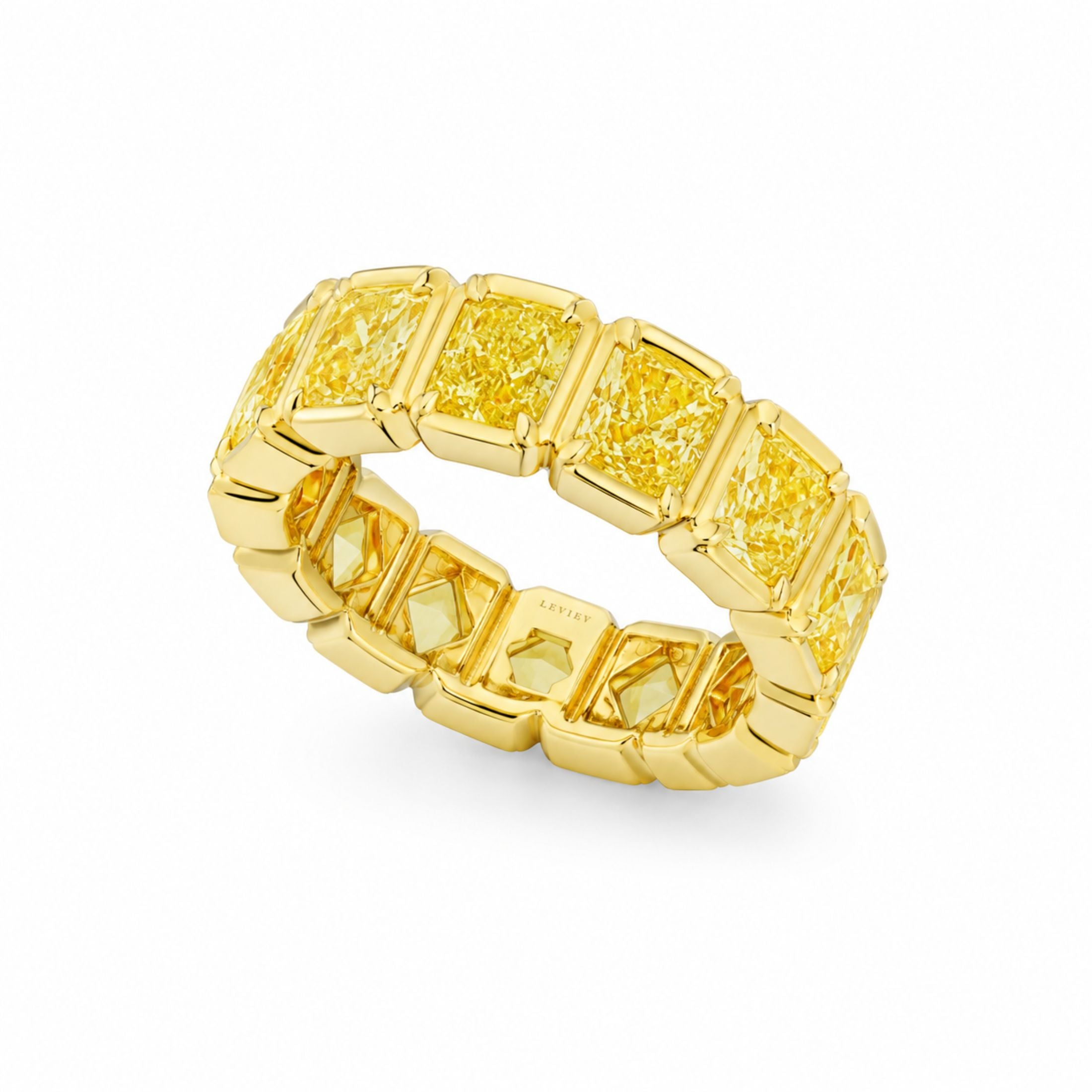 Helsi 7.37 Carat Yellow Diamond Eternity Ring in 18K Gold