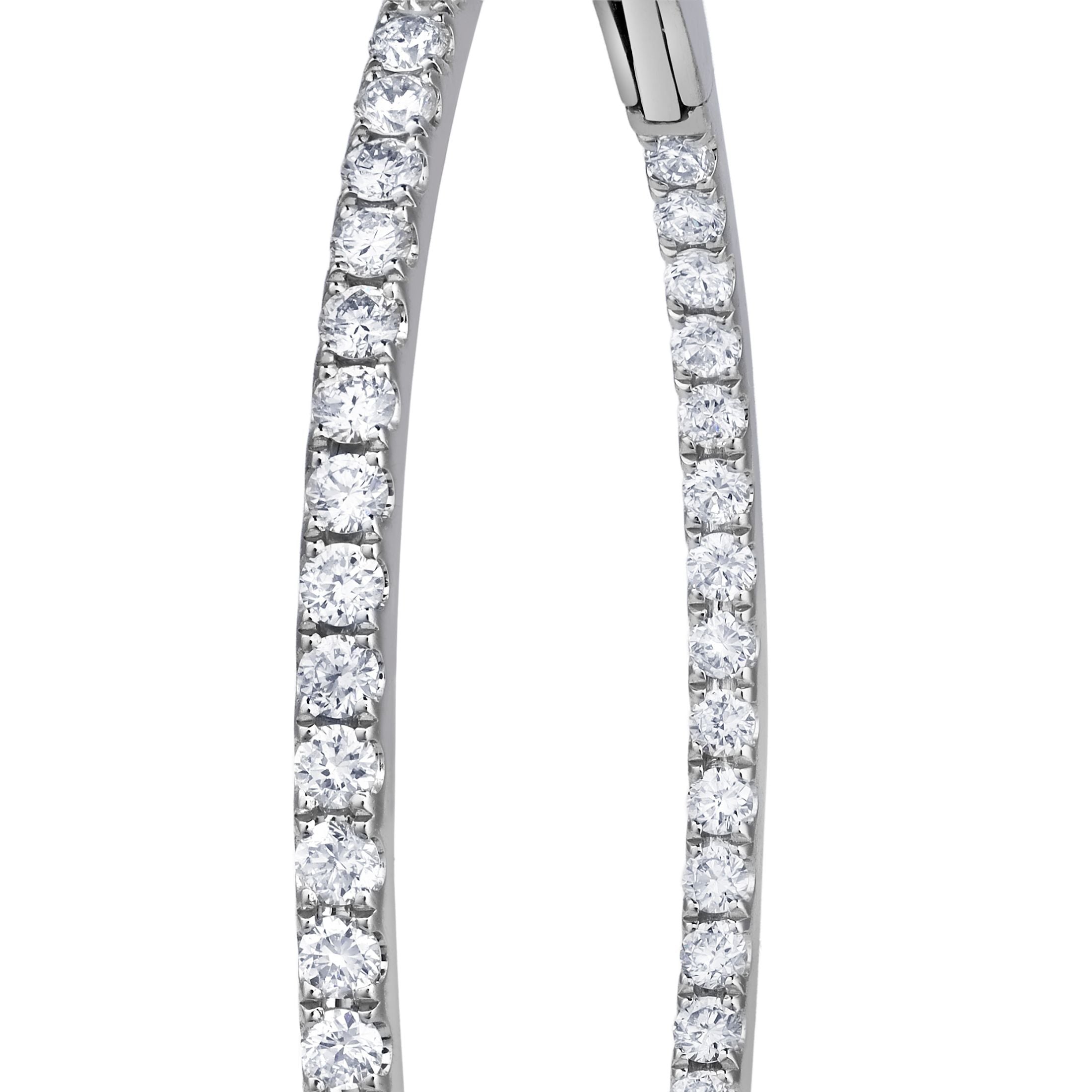 Juliette 1.75 Carat Diamond Hoop Earrings in 18K White Gold