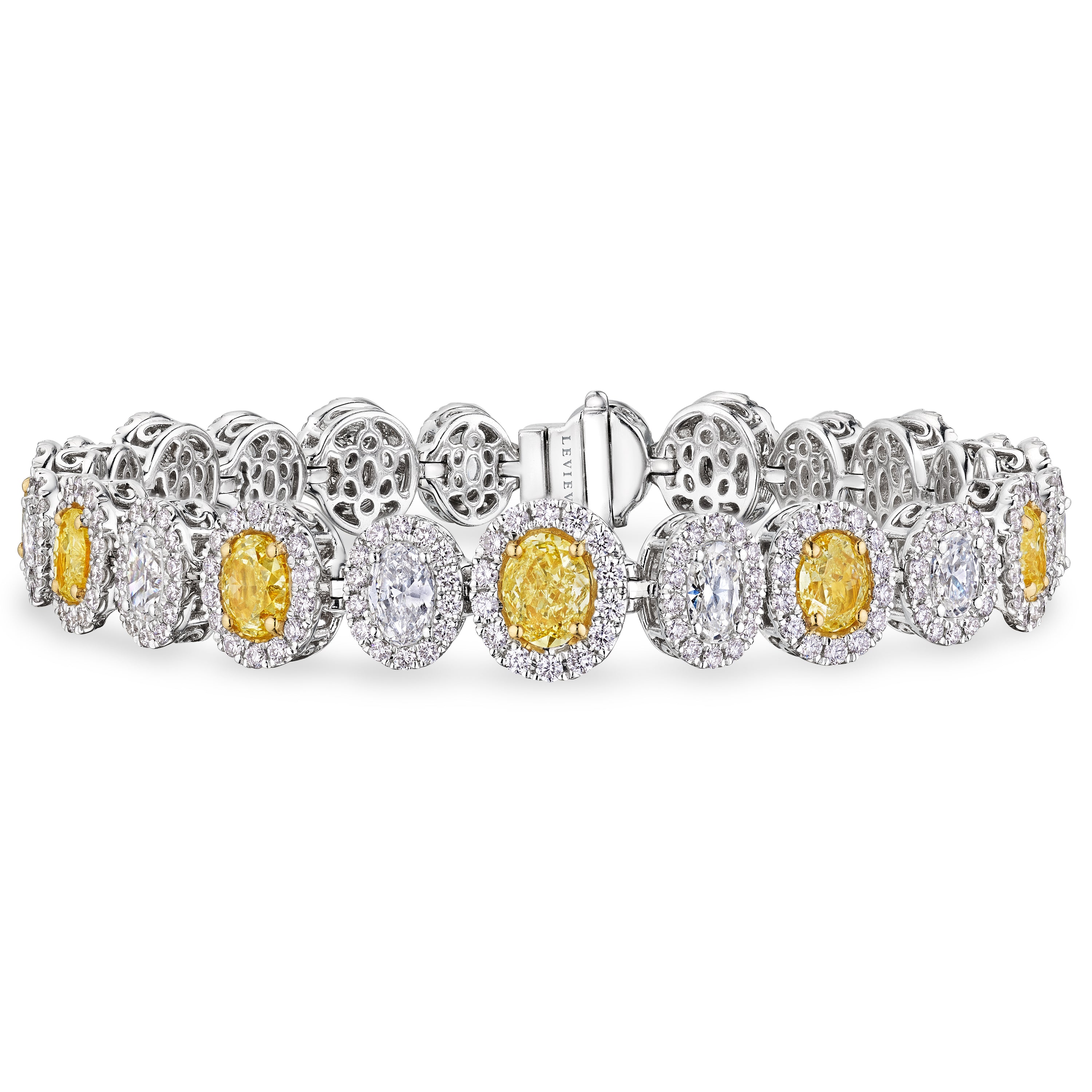 Oval Cut Fancy Yellow Diamond Bracelet, 6 CT - LEVIEV