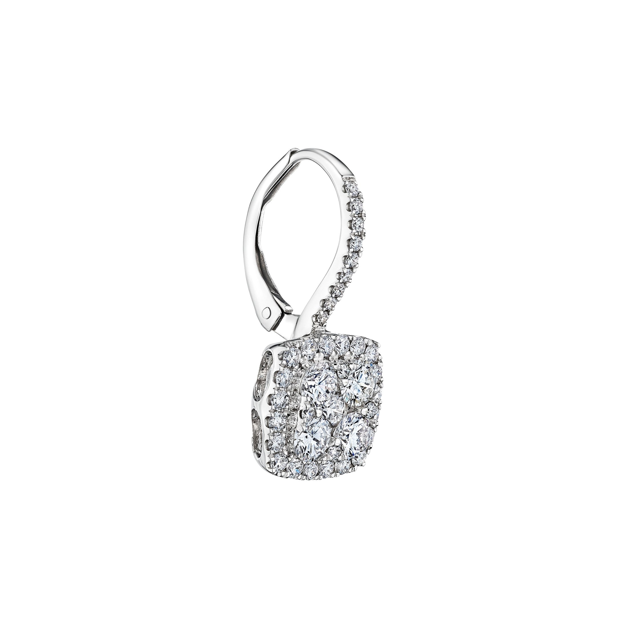 Kensington 1.70 Carat Diamond Drop Earrings in 18k White Gold