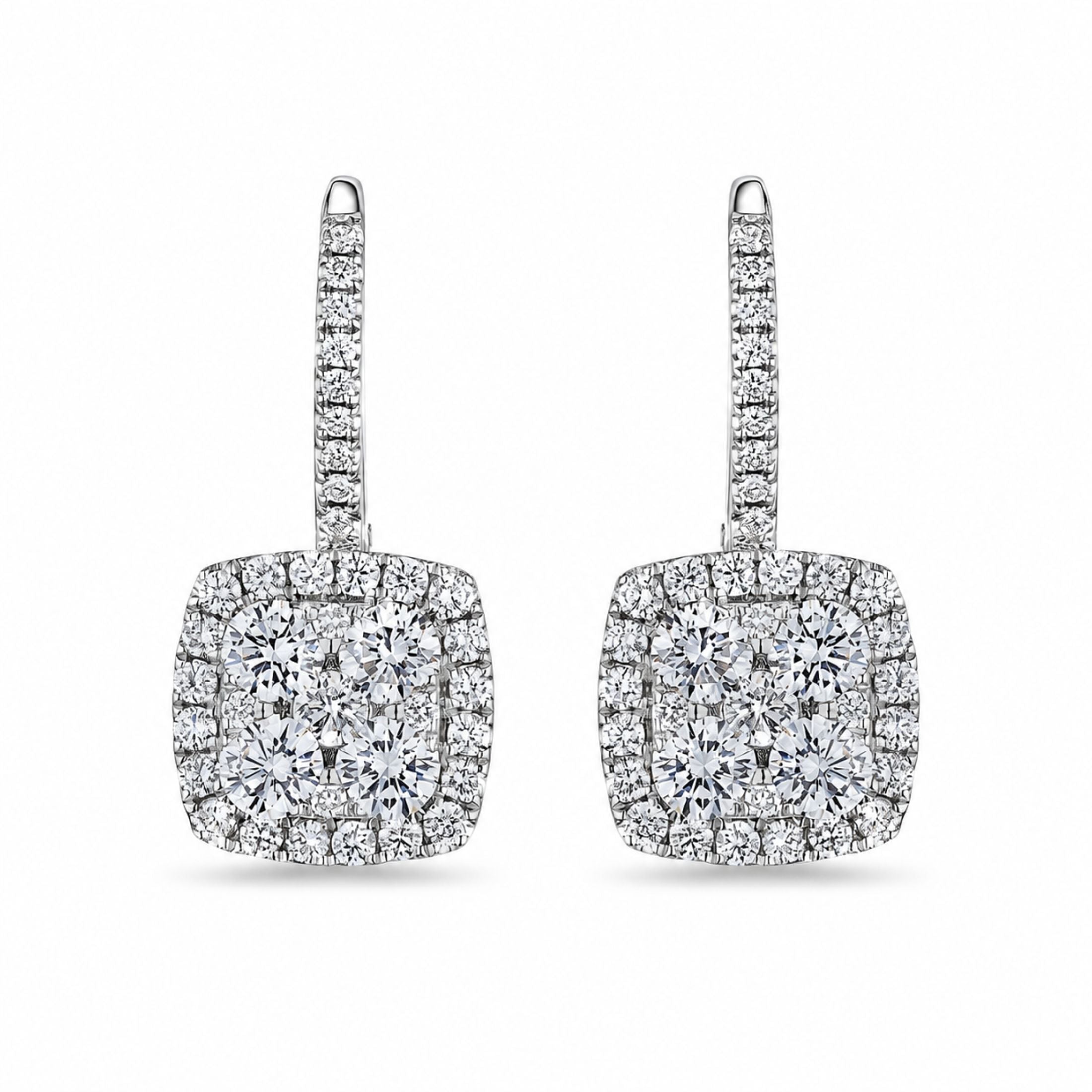 Kensington 1.70 Carat Diamond Drop Earrings in 18k White Gold
