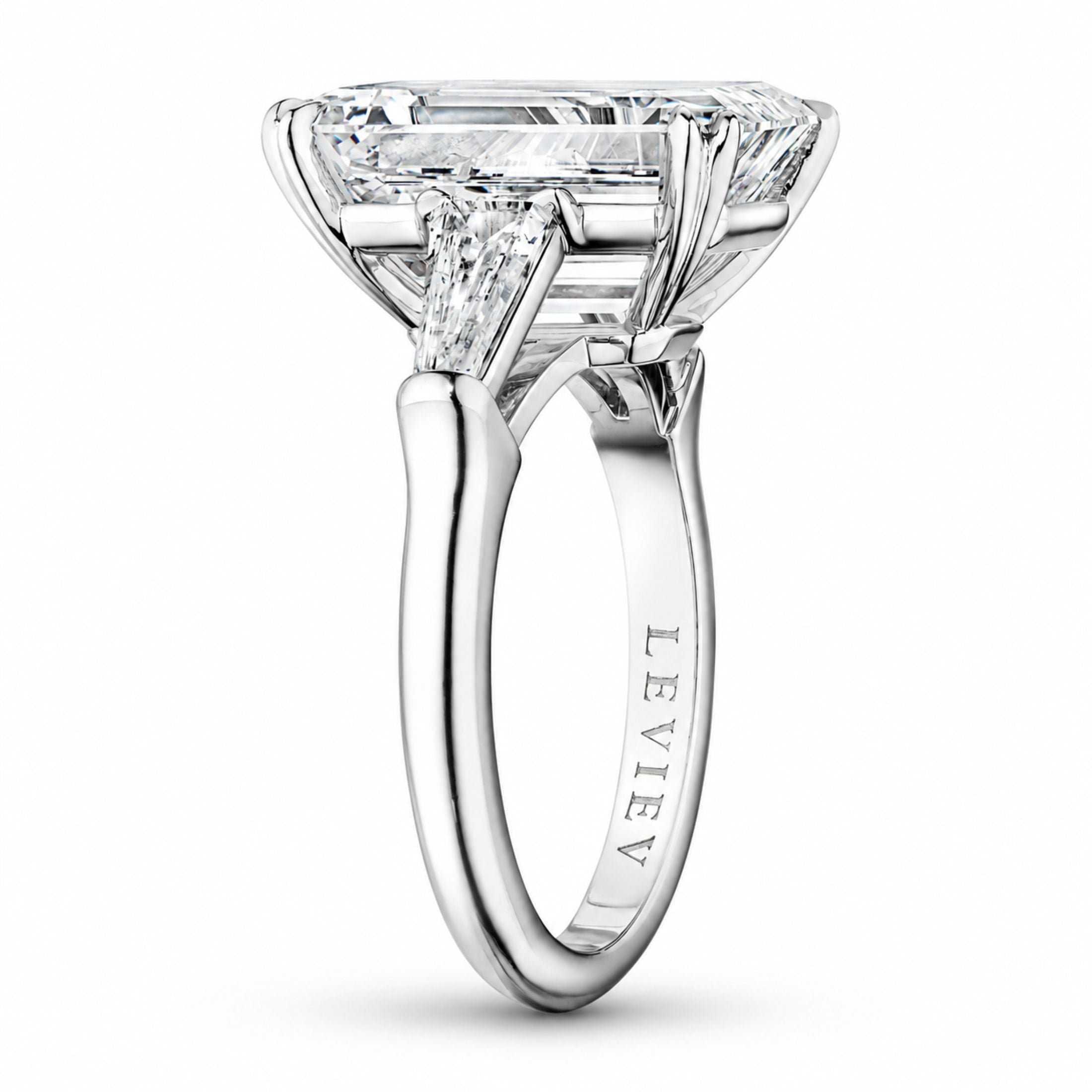Keystone 7.54 Carat Emerald Cut Diamond Ring in Platinum