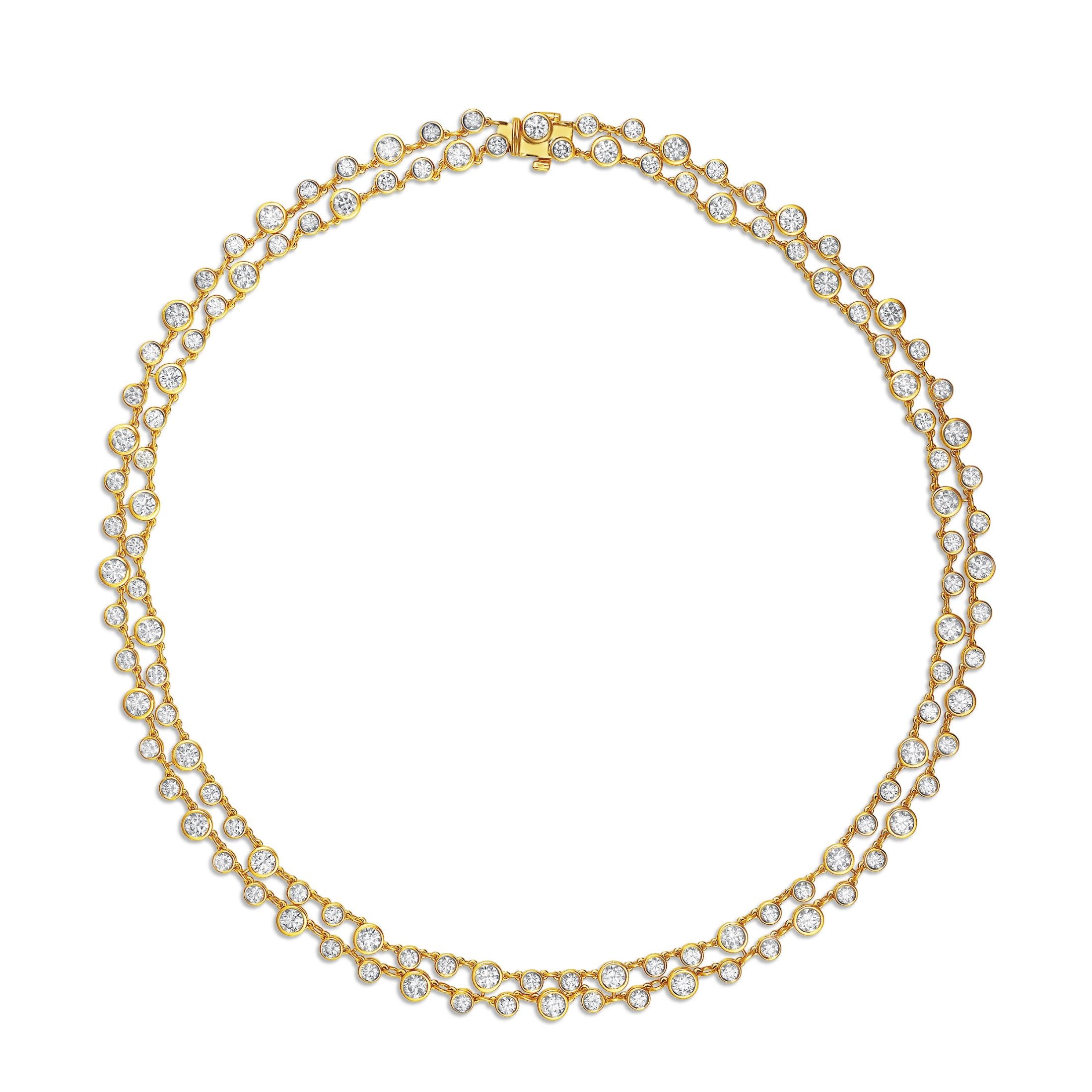Krauseln 14.33 Carat Diamond Necklace in 18K Gold Leviev Necklaces 18K, 18k Gold, 18k Gold Necklace, Diamond Necklace, Everyday Luxury Jewelry, Fine Jewelry, High Jewelry, Layered, Layered Necklace, Leviev, Leviev Necklace, Multilayer Necklace, Natural Diamond, Natural Diamonds, Necklaces, Statement Necklace, Women's Necklace, Yellow Gold, Yellow Gold & Diamond, Yellow Gold Necklace Leviev 