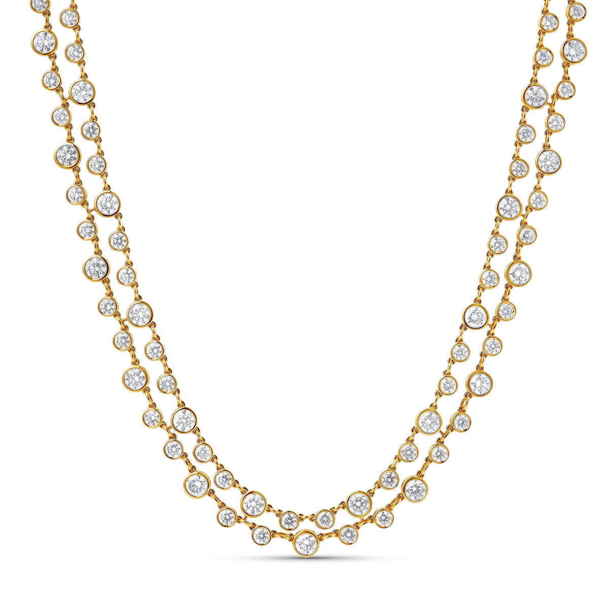 Krauseln 14.33 Carat Diamond Necklace in 18K Gold Leviev Necklaces 18K, 18k Gold, 18k Gold Necklace, Diamond Necklace, Everyday Luxury Jewelry, Fine Jewelry, High Jewelry, Layered, Layered Necklace, Leviev, Leviev Necklace, Multilayer Necklace, Natural Diamond, Natural Diamonds, Necklaces, Statement Necklace, Women's Necklace, Yellow Gold, Yellow Gold & Diamond, Yellow Gold Necklace Leviev 