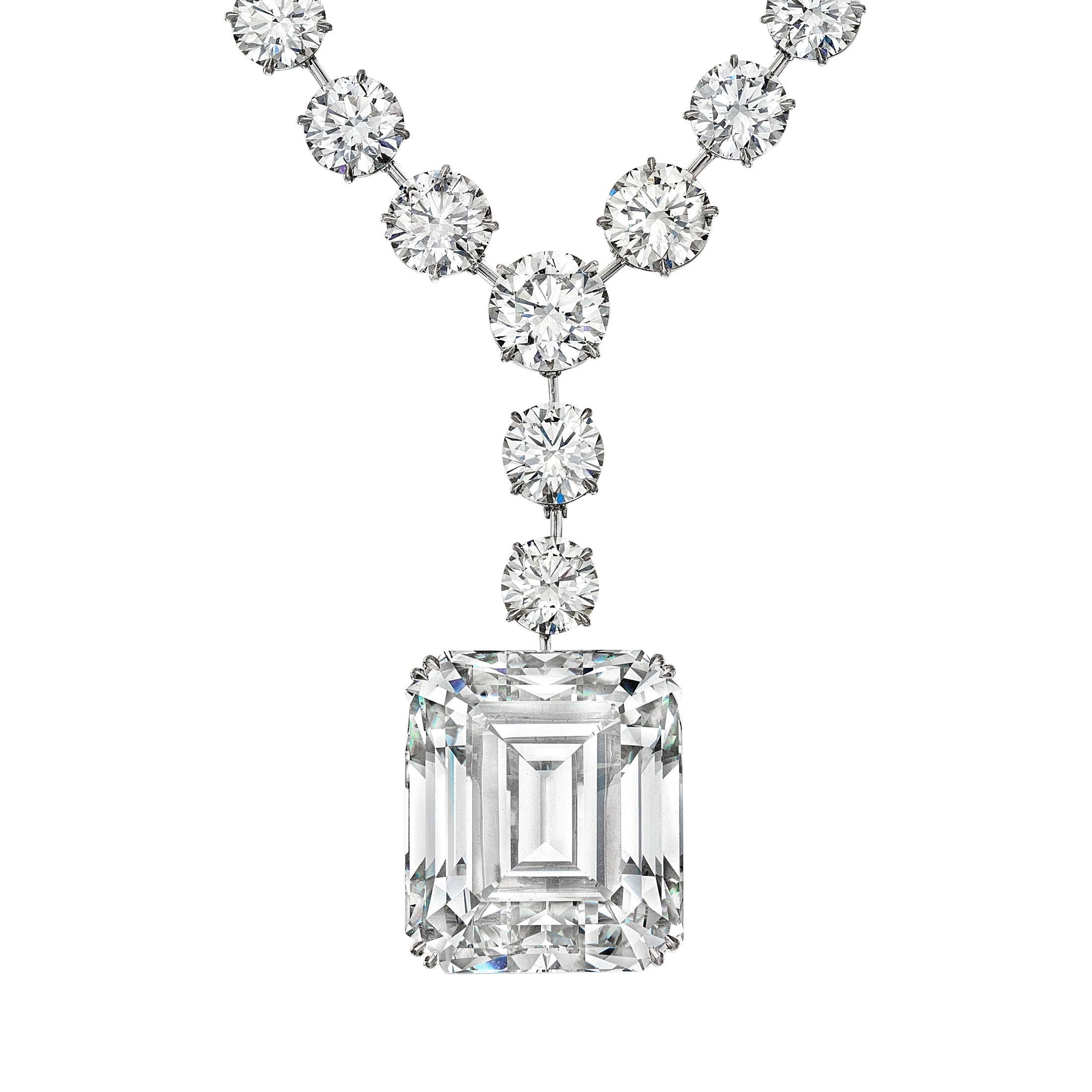 'LEVIEV Sirius' Emerald and Round Diamond Necklace, 200 CT Leviev Necklaces Necklaces