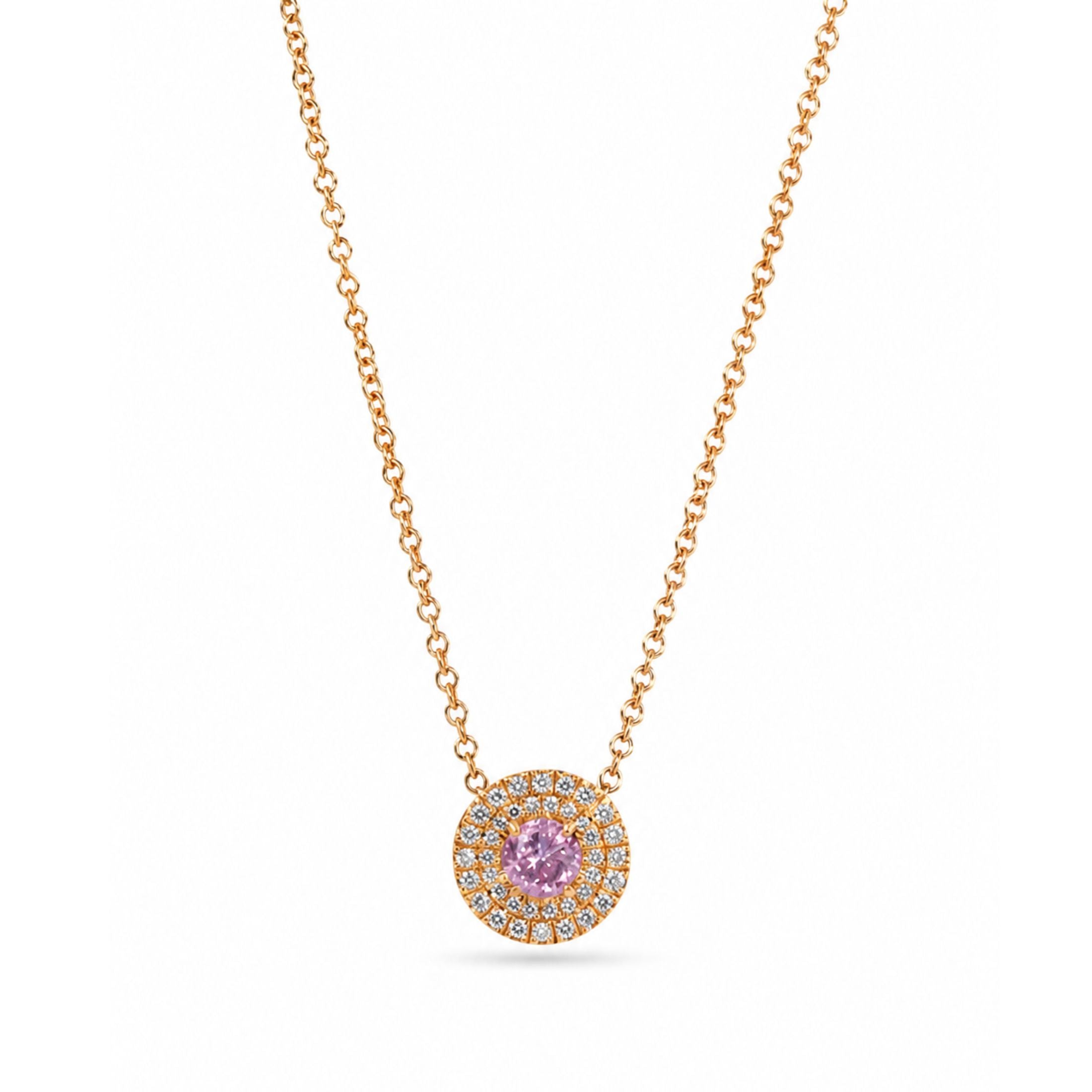 Lafayette 0.67 Carat Fancy Purple & Fancy Pink Diamond Pendant Necklace in 18K Rose Gold