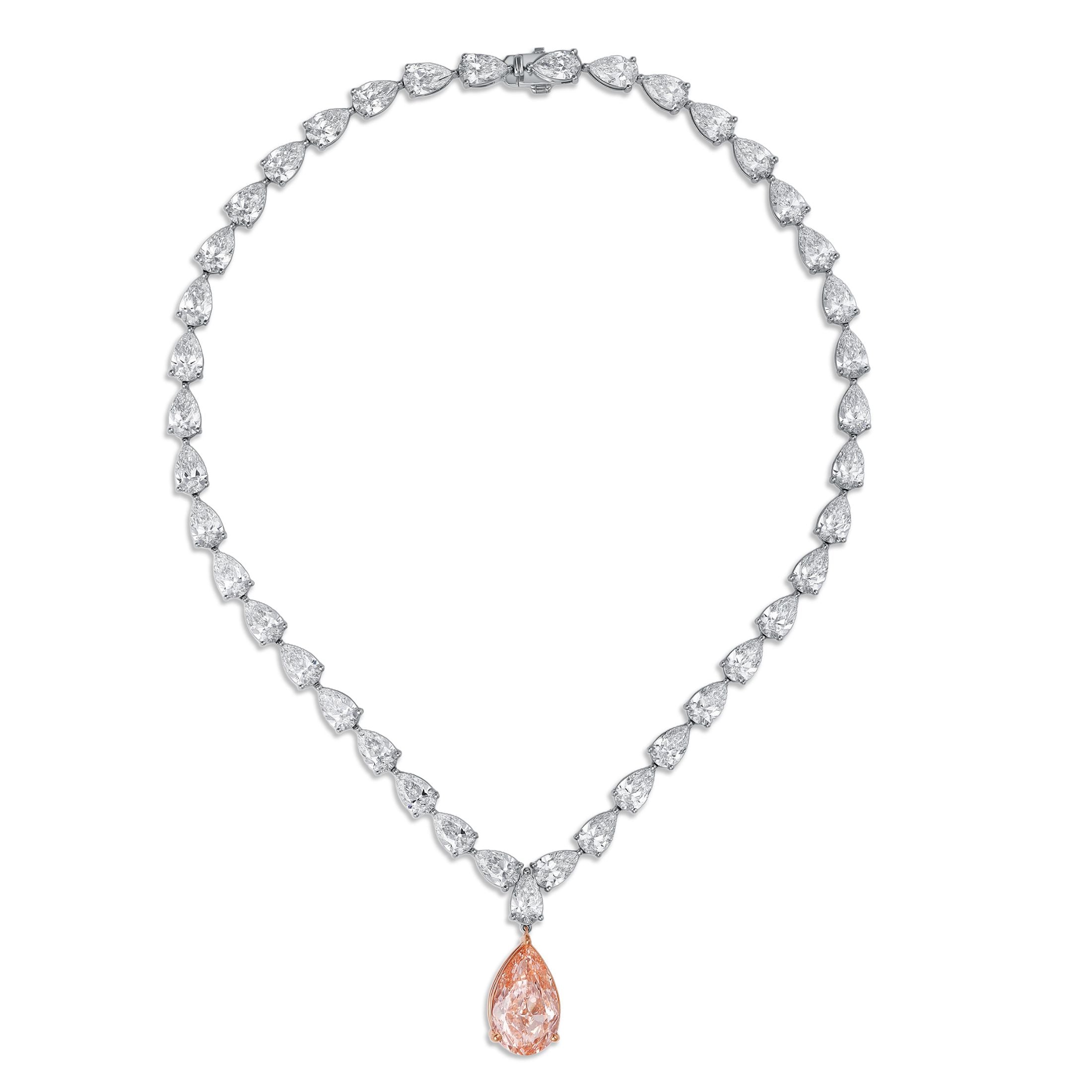 Celestia 29.97 Carat Diamond Tennis Necklace in 18K White Gold