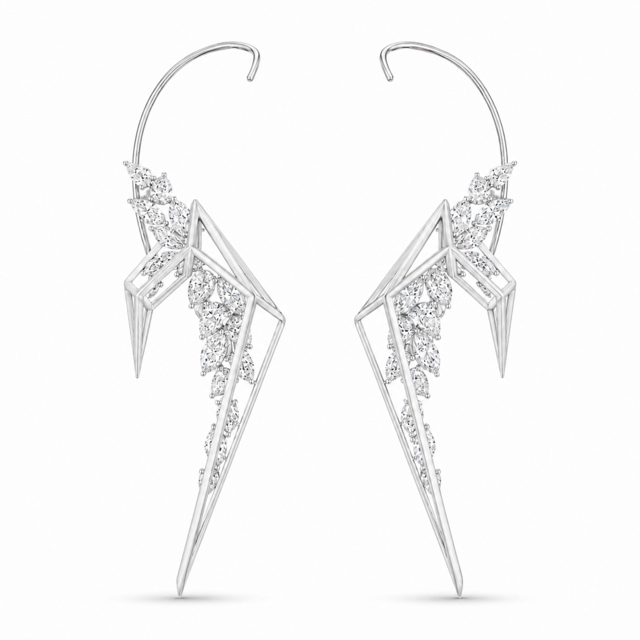 Filigrana Celeste 11.41 Carat Diamond Earrings in 18K White Gold