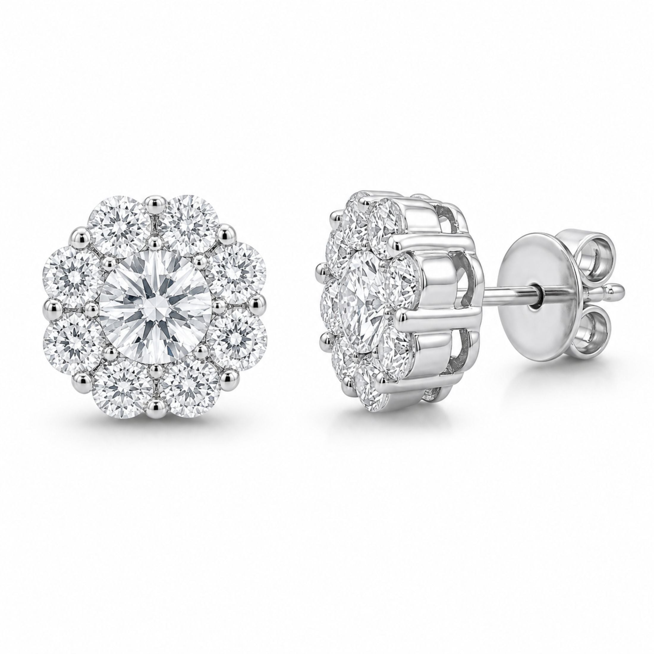 Liora 1.50 Carat Diamond Stud Earring in 14K White Gold