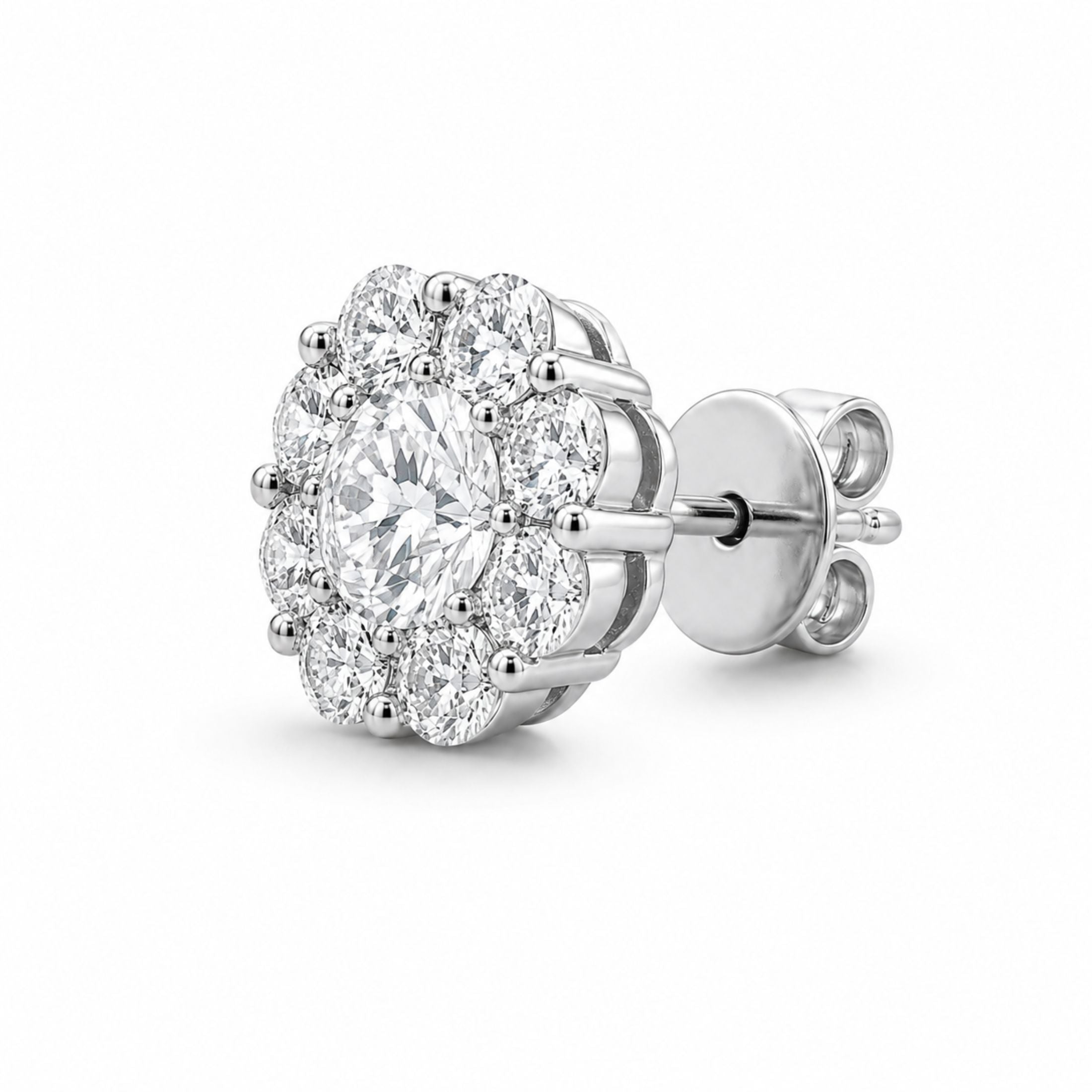 Liora 1.50 Carat Diamond Stud Earring in 14K White Gold