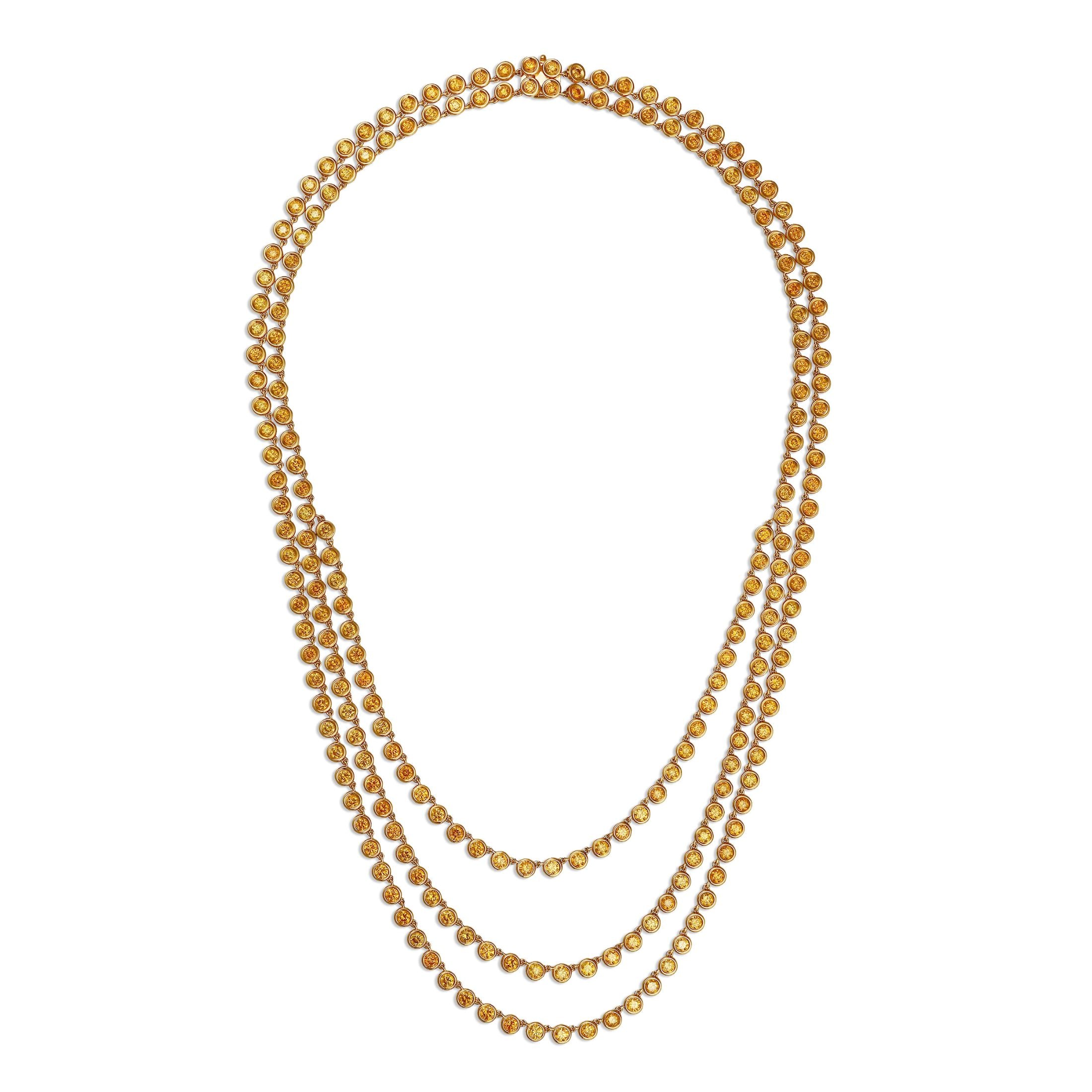 Livia Three Strand 20.42 Carat Vivid Yellow Diamond Necklace in 18K Gold Leviev Necklaces 18k Gold, 18k Gold Necklace, Colored Diamond Necklace, Diamond Necklace, Everyday Necklace, High Jewelry, Layered, Layered Necklace, Layering Necklace, Layering Set, Leviev, Leviev Necklace, Multilayer Necklace, Natural Diamond Necklace, Necklaces, Riviera Diamond Necklace, Riviera Necklace, Three Strand Necklace, Vivid Yellow Diamond, Vivid Yellow Diamond Necklace, Women's Jewelry, Women's Necklace, Yellow