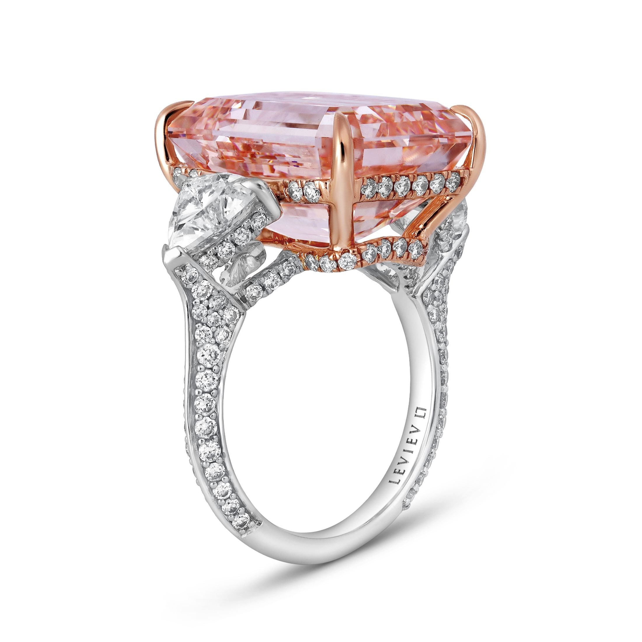 Lugano 22.36 Carat Emerald Cut Diamond Ring in 18K White Gold