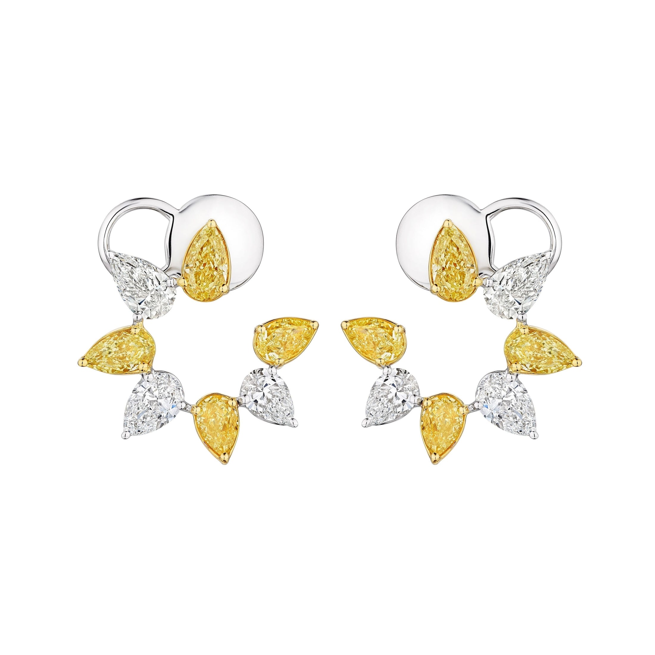 'Luminary Eclipse' Yellow and White Diamond Earrings Leviev Earrings 'Luminary Eclipse' Yellow and White Diamond Earrings Leviev Earrings 