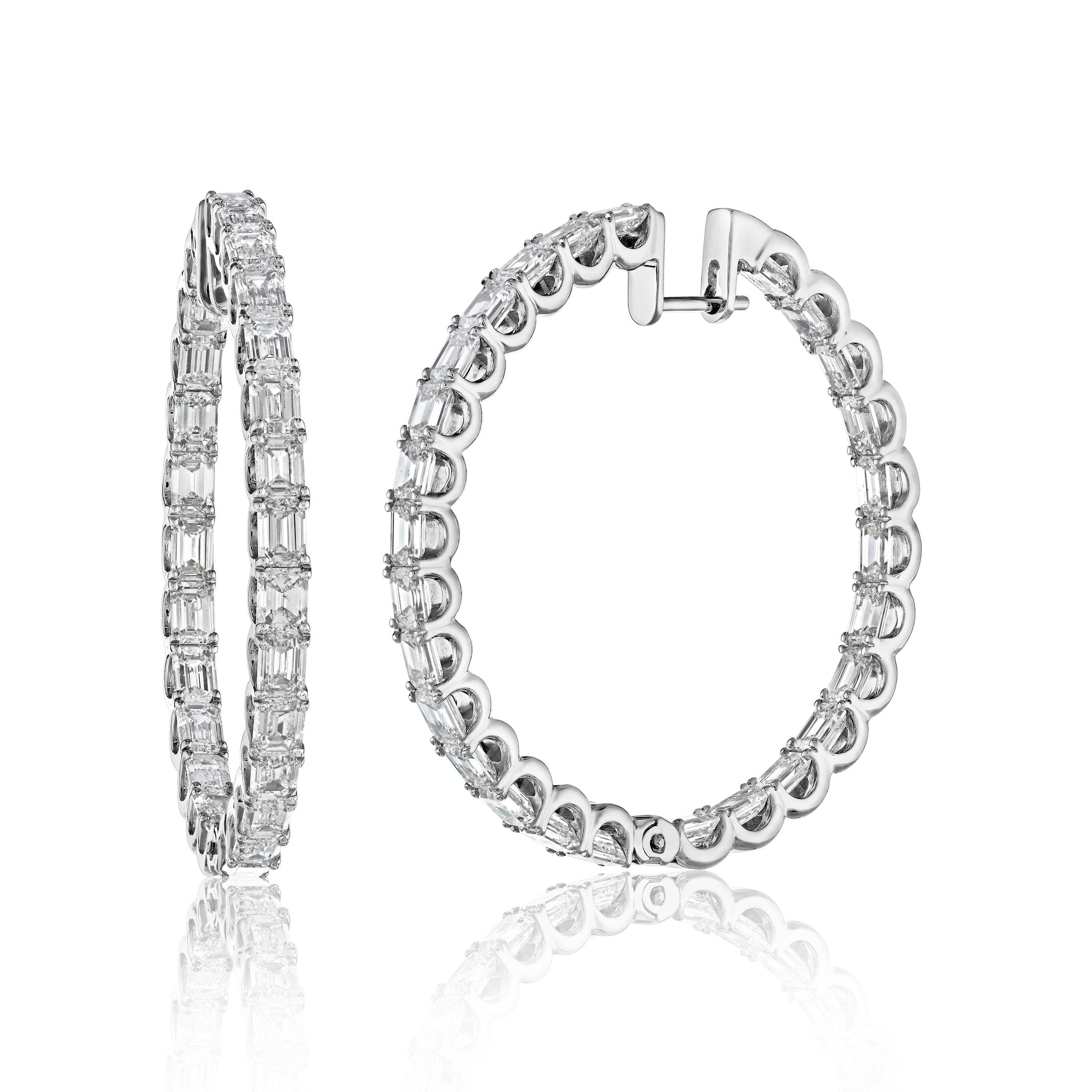 'Luminous Sphere' Round Diamond Hoop Earrings, 11 CT Leviev Earrings Earrings Leviev 
