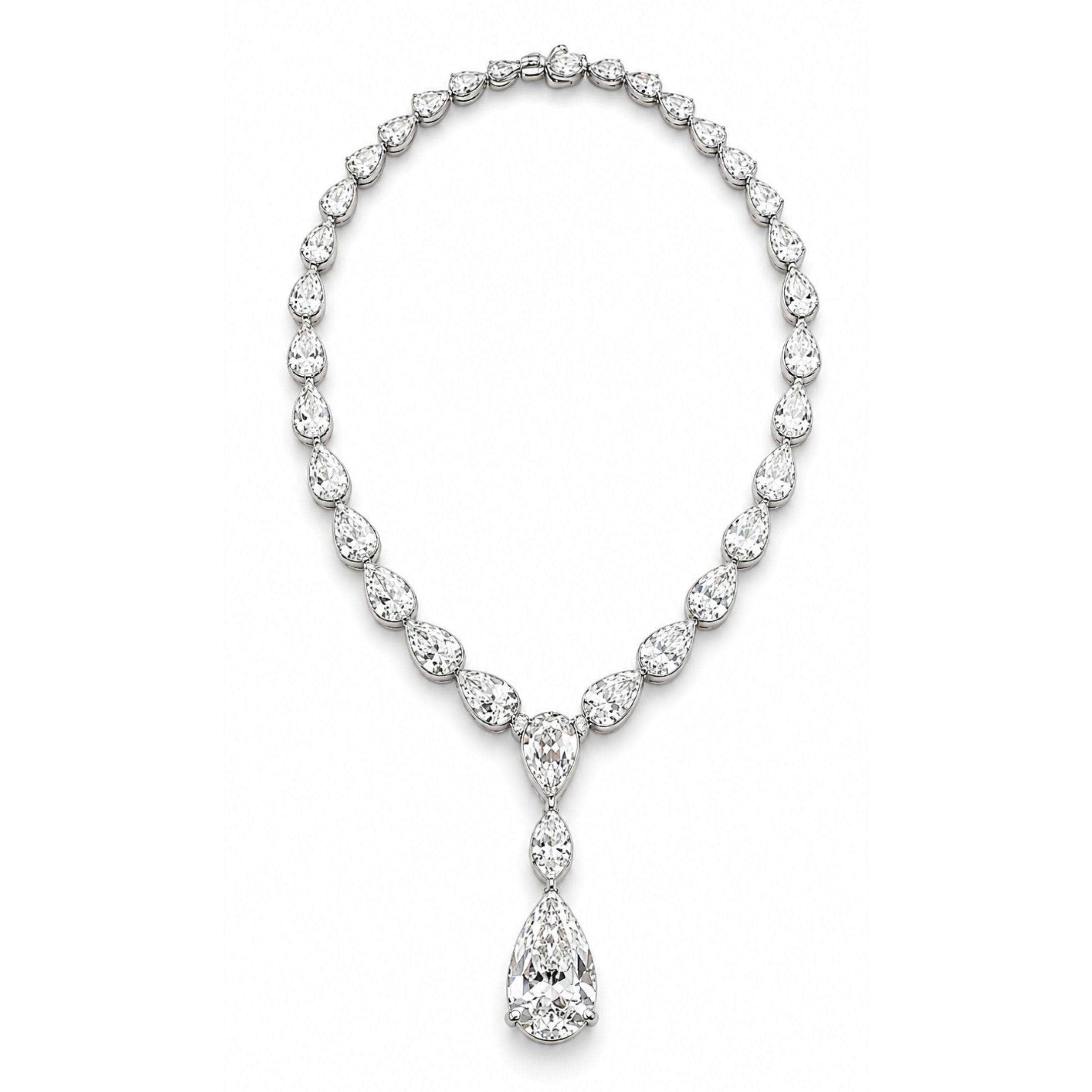 Lyséa 83.39 Carat Pear Diamond Pendant Necklace in Platinum