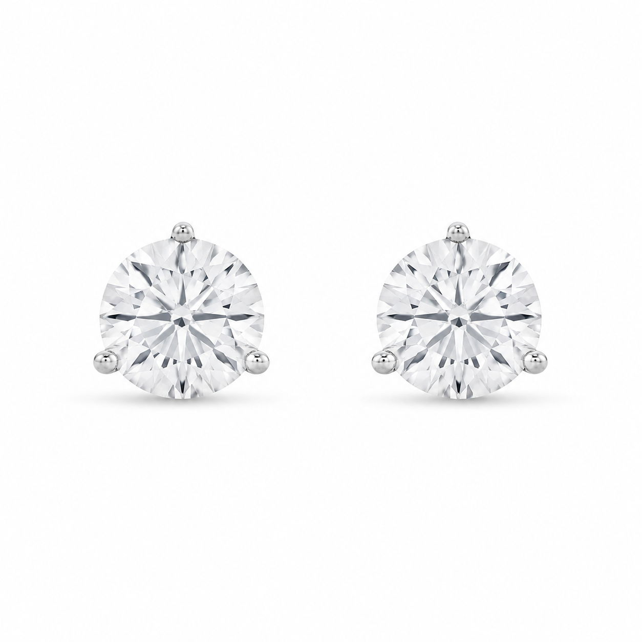 Madison 4.14 Carat Diamond Stud Earrings in 14K Gold