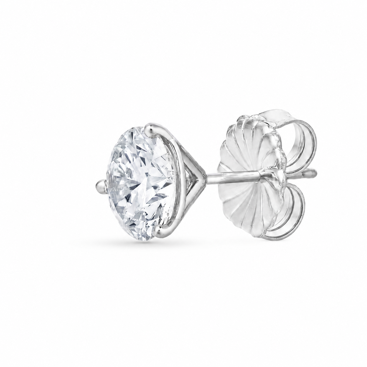 Madison 4.14 Carat Diamond Stud Earrings in 14K Gold