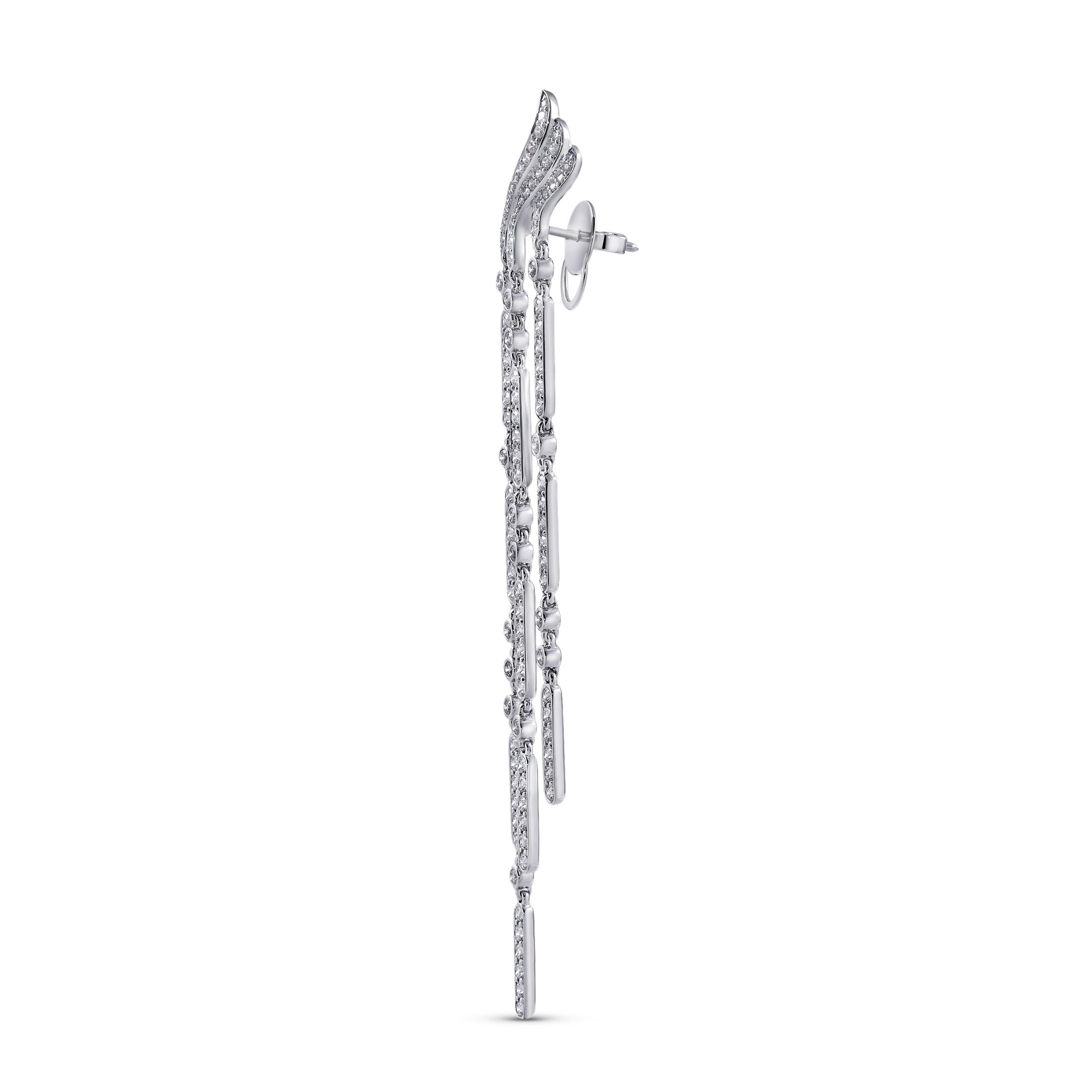 Majestic Starlette 4.97 Carat Diamond Earrings in 18K White Gold