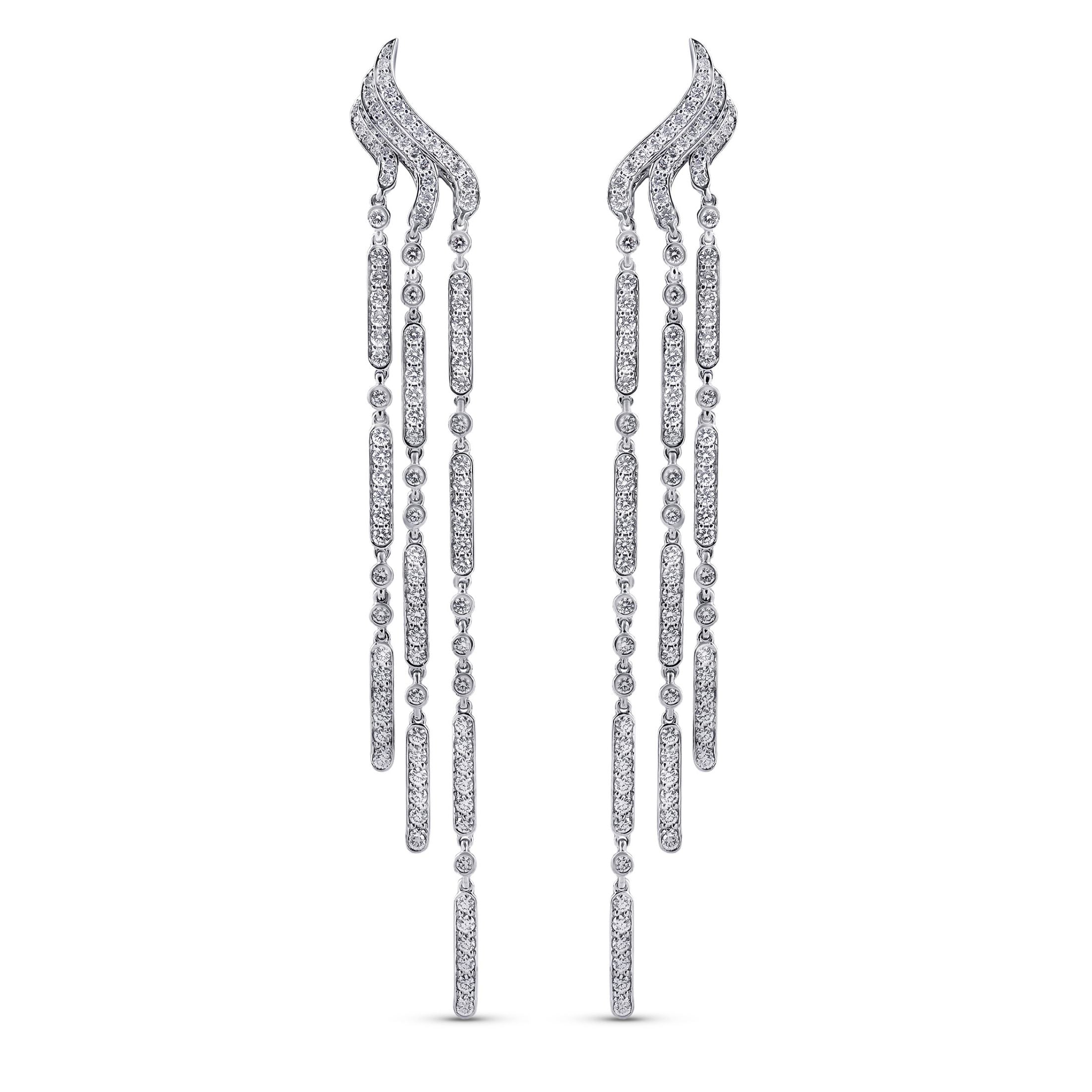 Majestic Starlette 4.97 Carat Diamond Earrings in 18K White Gold