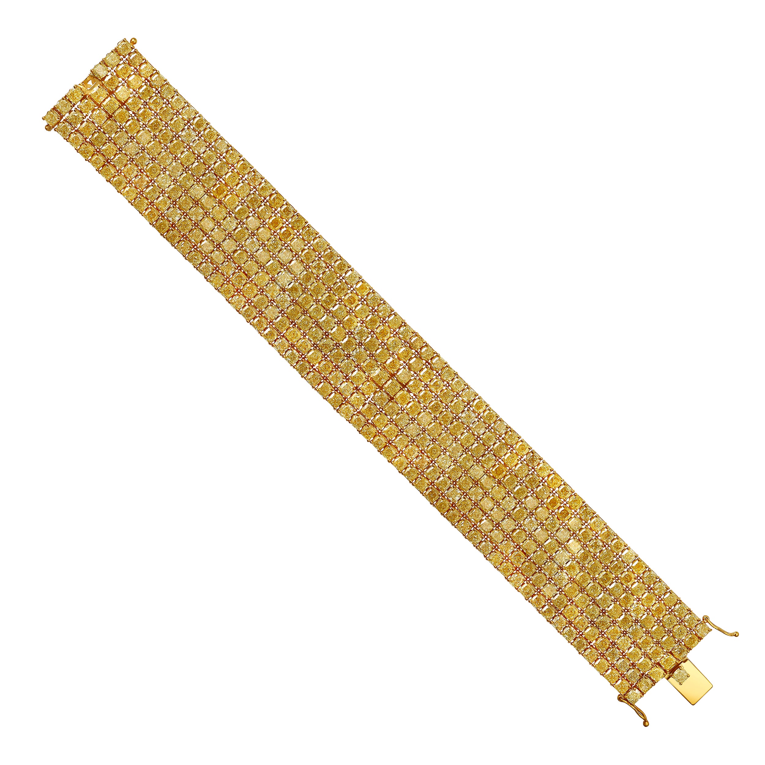 Marques Riscal 103.51 Carat Yellow Diamond Necklace in 18K Yellow Gold