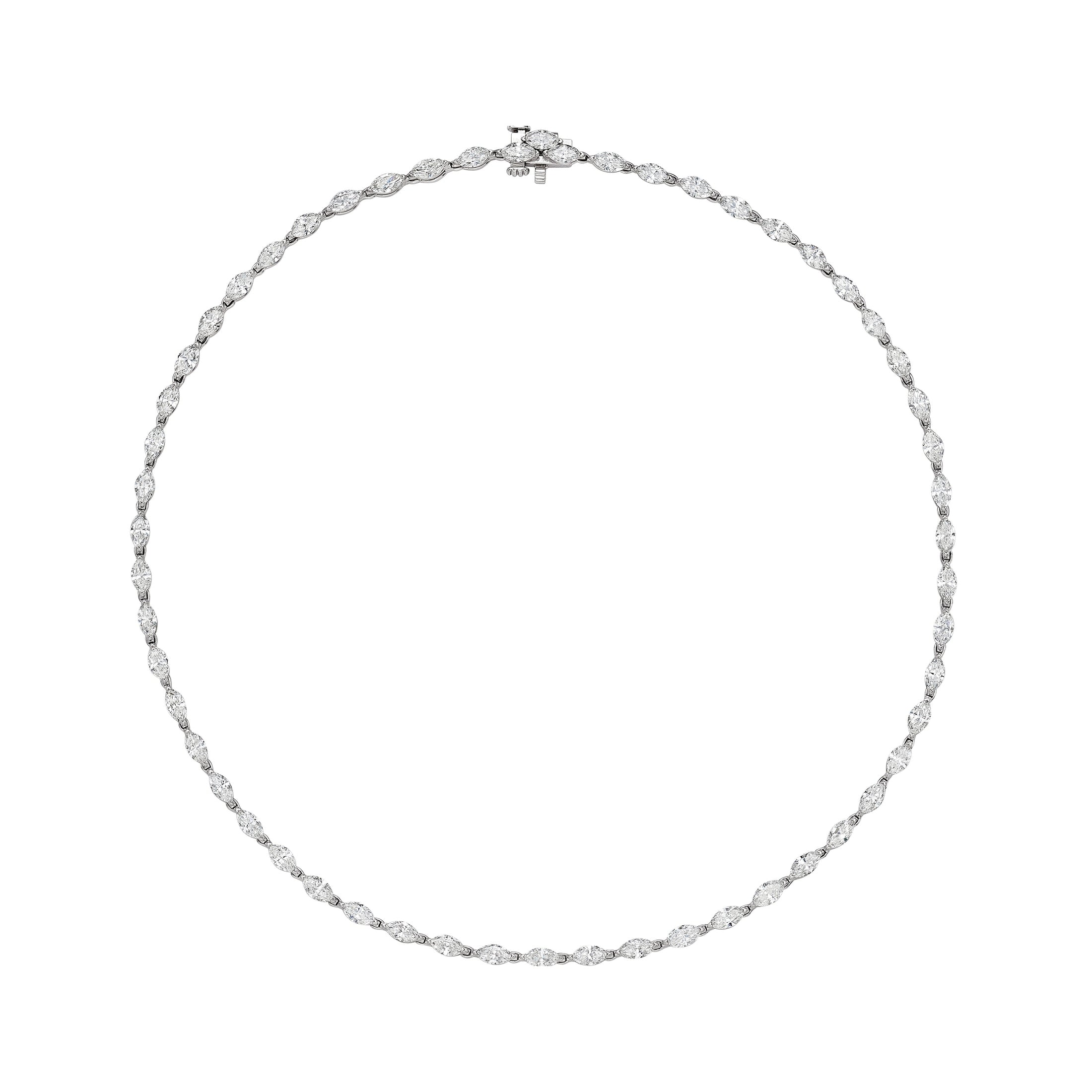 Marquise Shape Diamond Necklace, 8 CT Leviev Necklaces Leviev Signature, Necklaces Leviev 