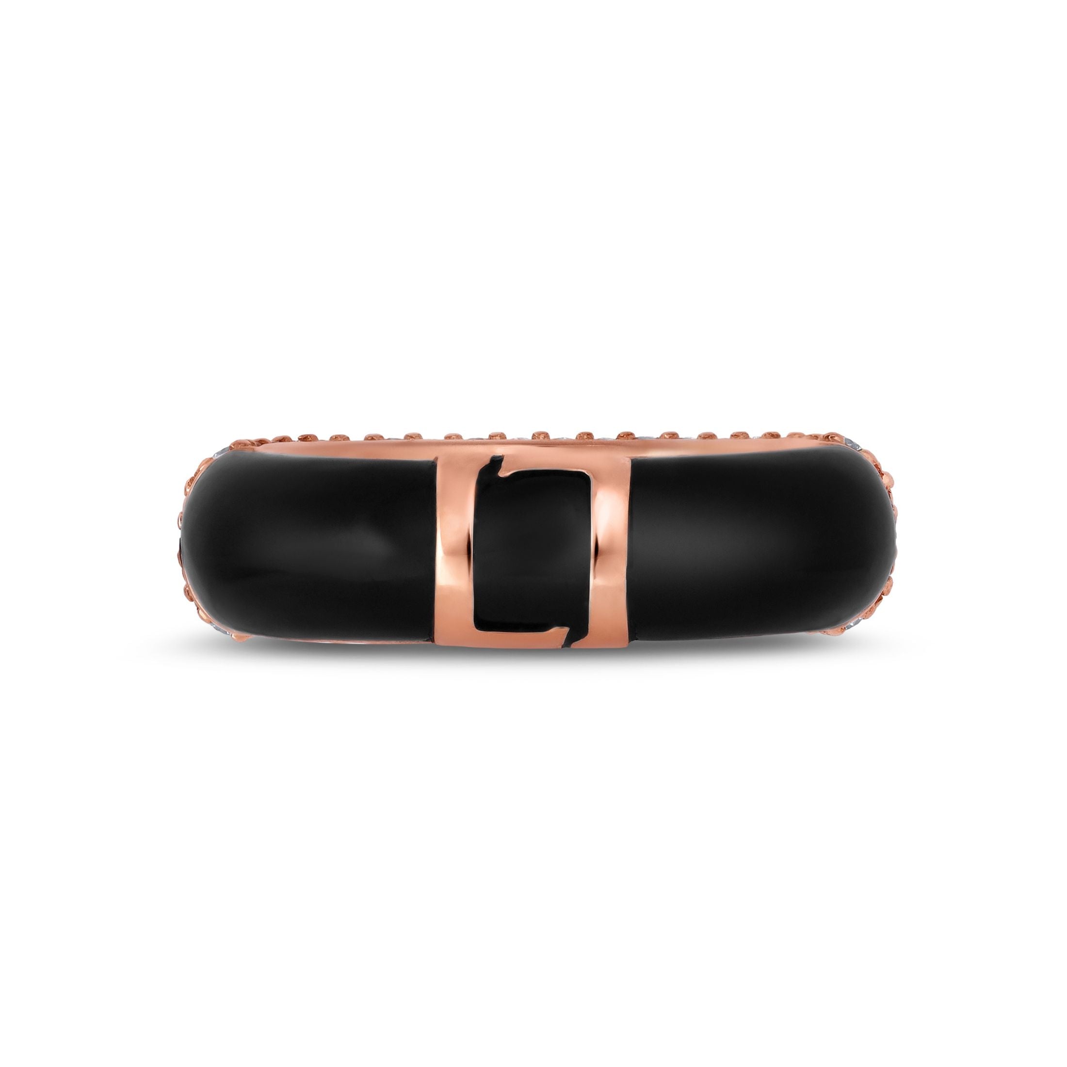 Midnight Pavé 5.53 Carat Diamond & Black Onyx Ring in 18K Rose Gold